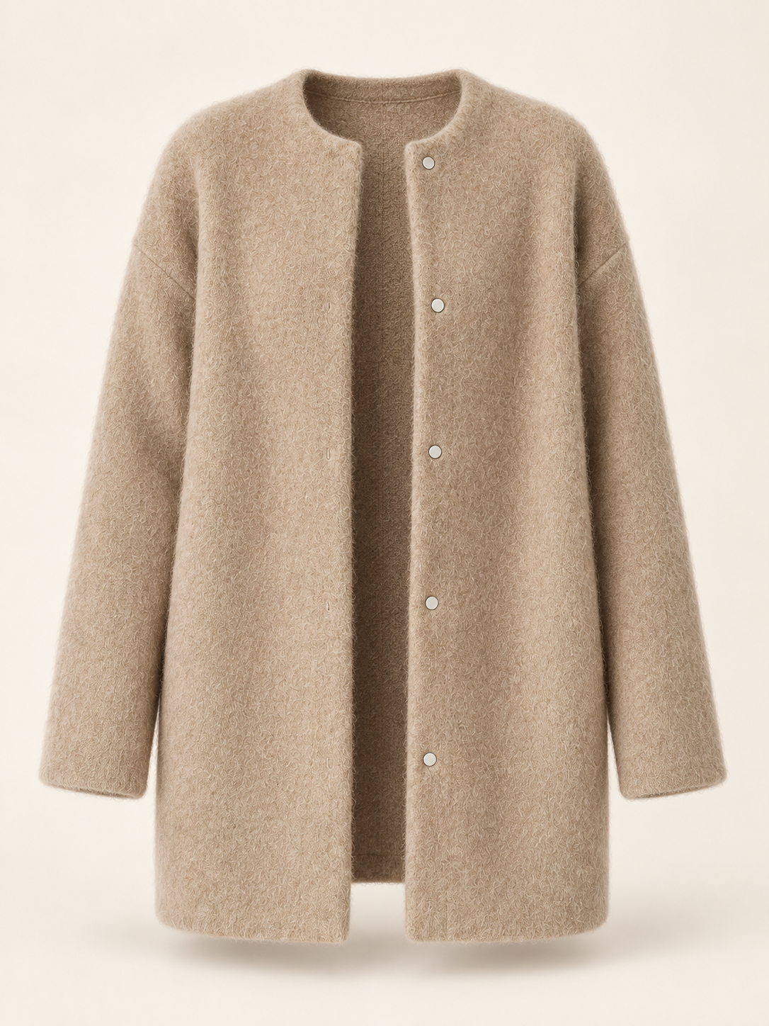 Bérengère — Beige — cardigan seul sur fond écru