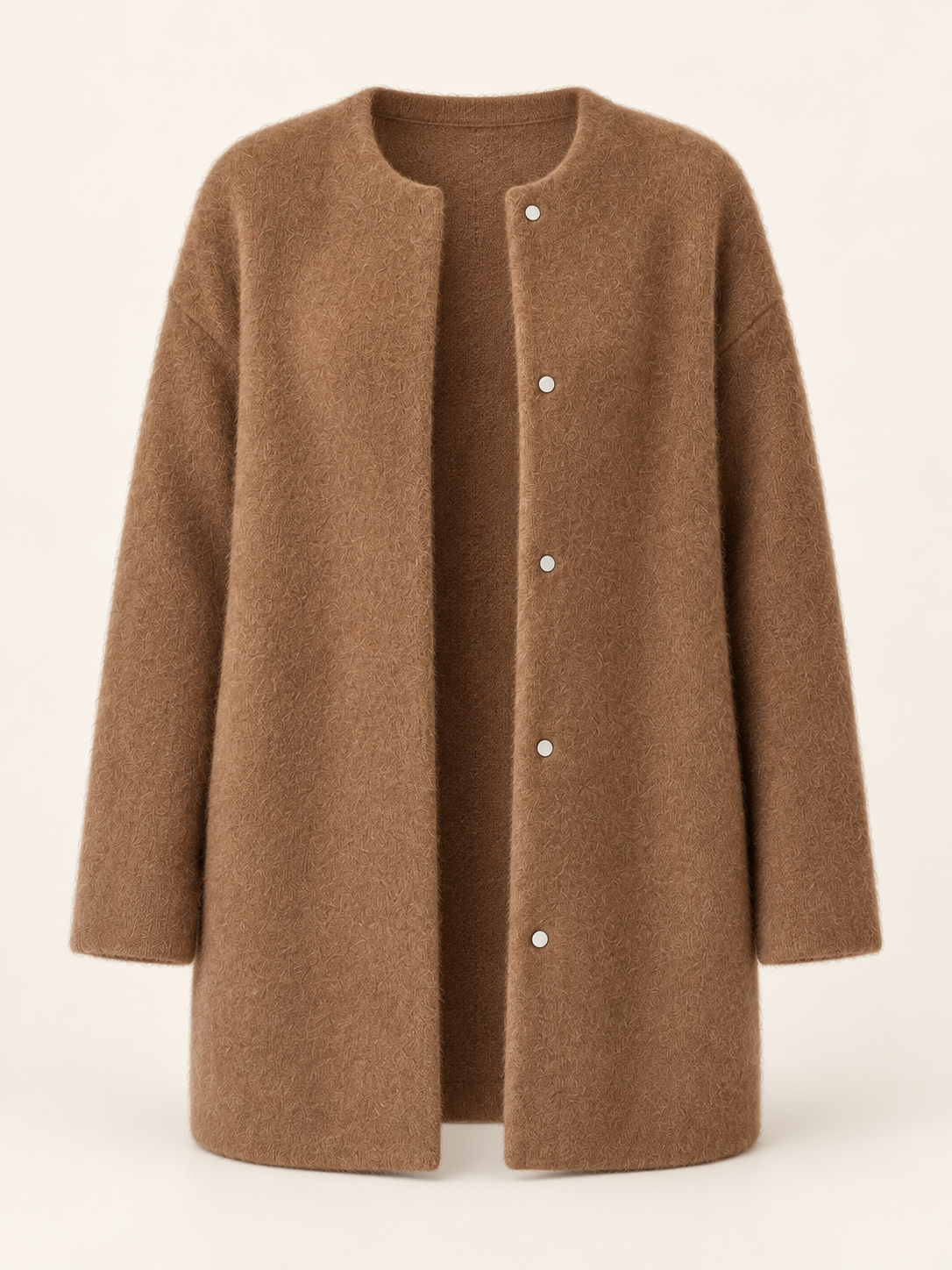 Bérengère — Caramel — cardigan seul sur fond écru