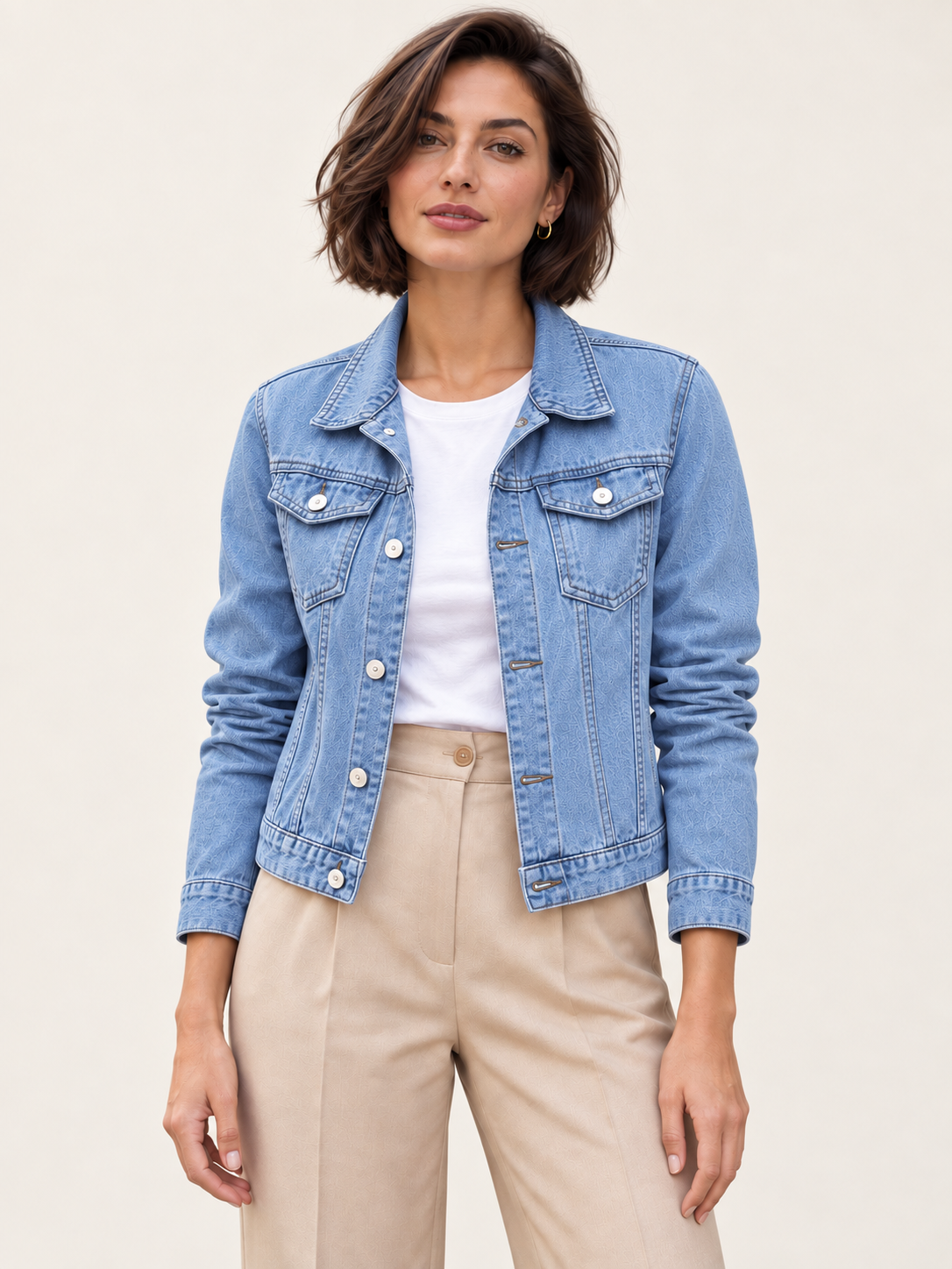 Veste en jean à poches boutonnées — Maëlle