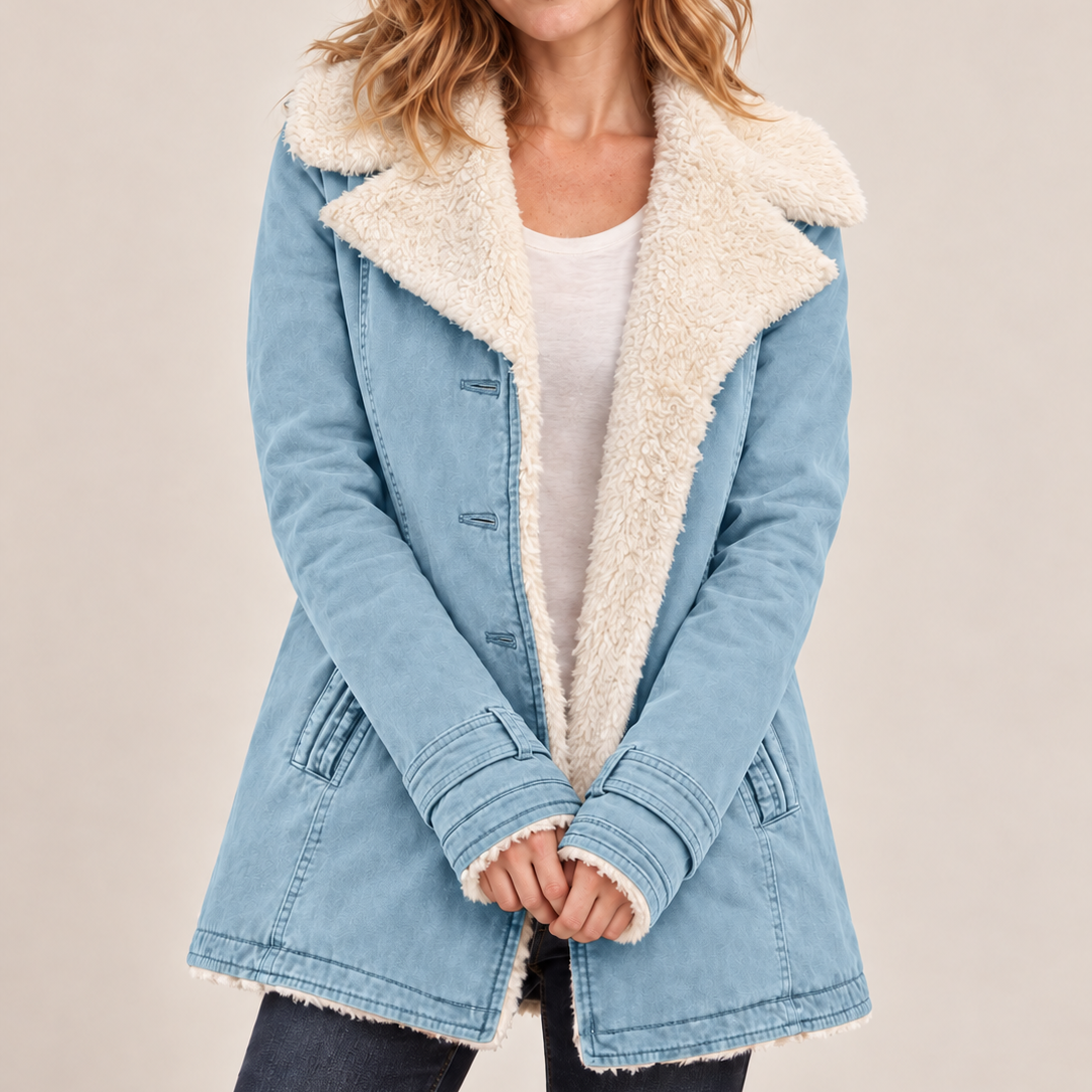 Parka con ampio collo effetto pile — Mélina