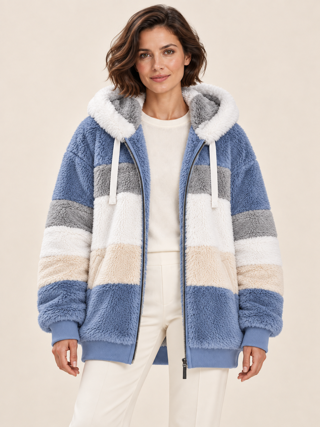 Veste à capuche aspect polaire — Célestine