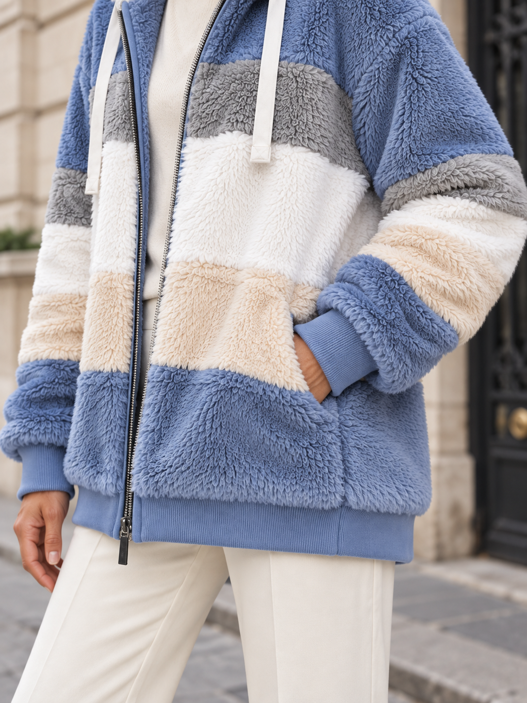 Veste à capuche aspect polaire — Célestine