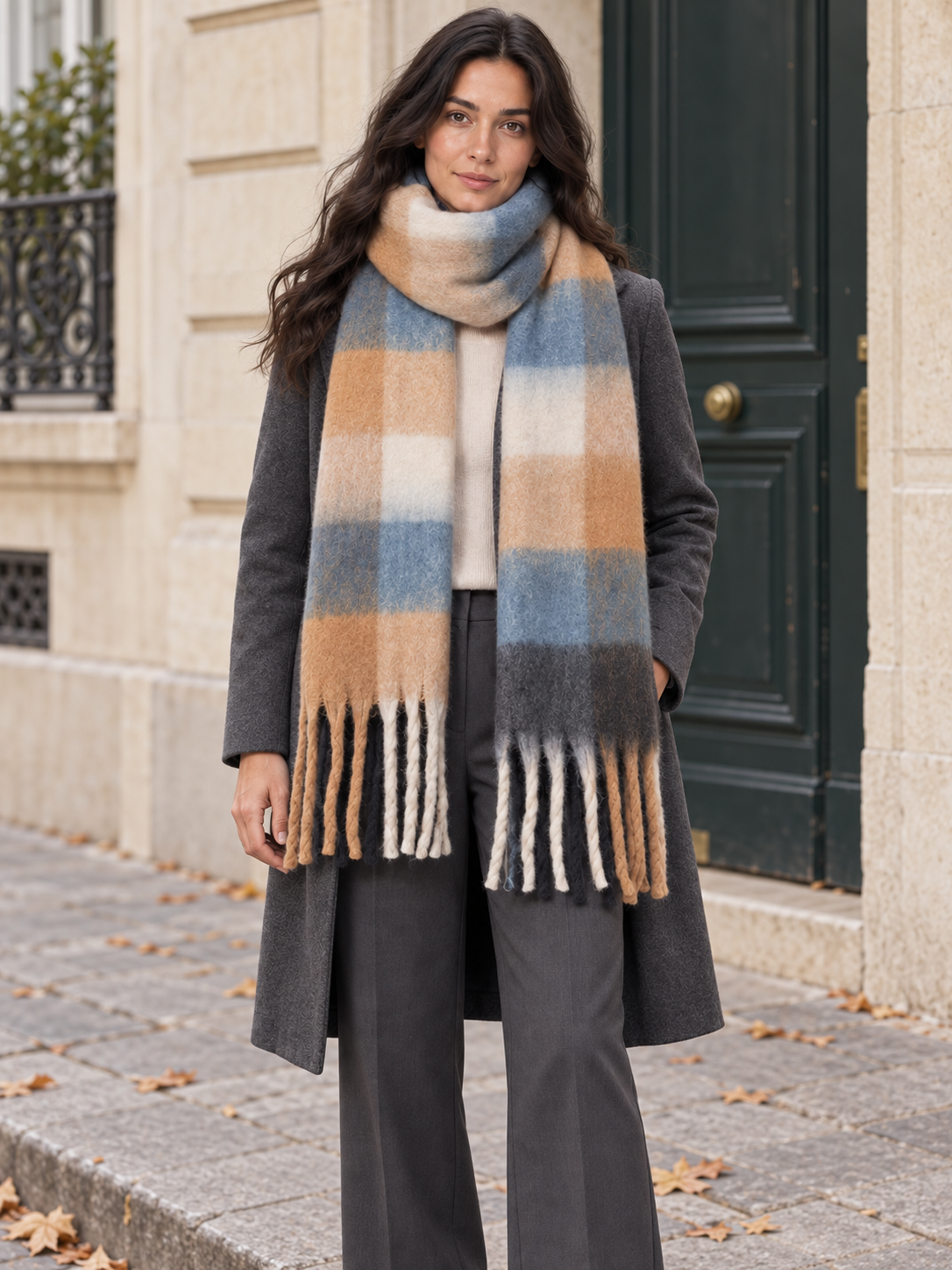 Écharpe à grands carreaux colorés — Althéa