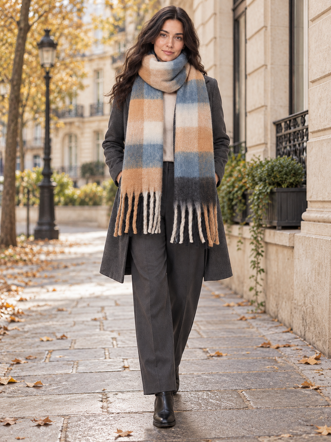 Écharpe à grands carreaux colorés — Althéa