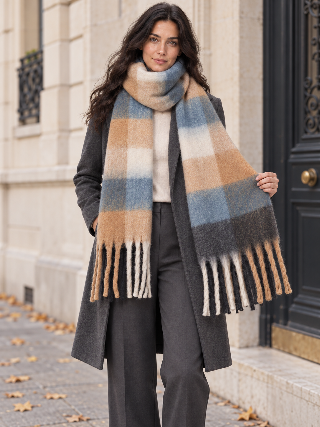 Écharpe à grands carreaux colorés — Althéa