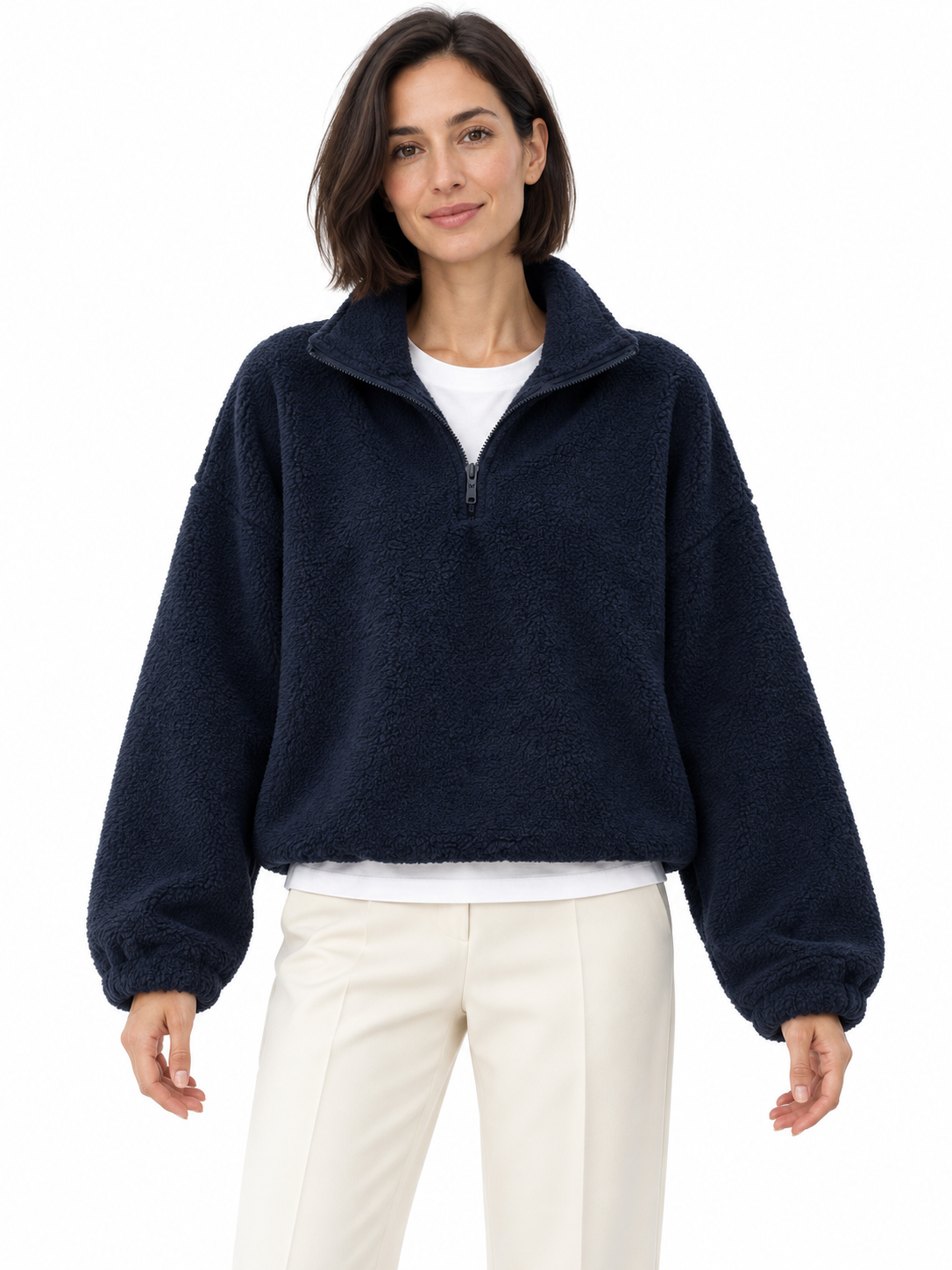 Sweat aspect polaire à col zippé — Amélie