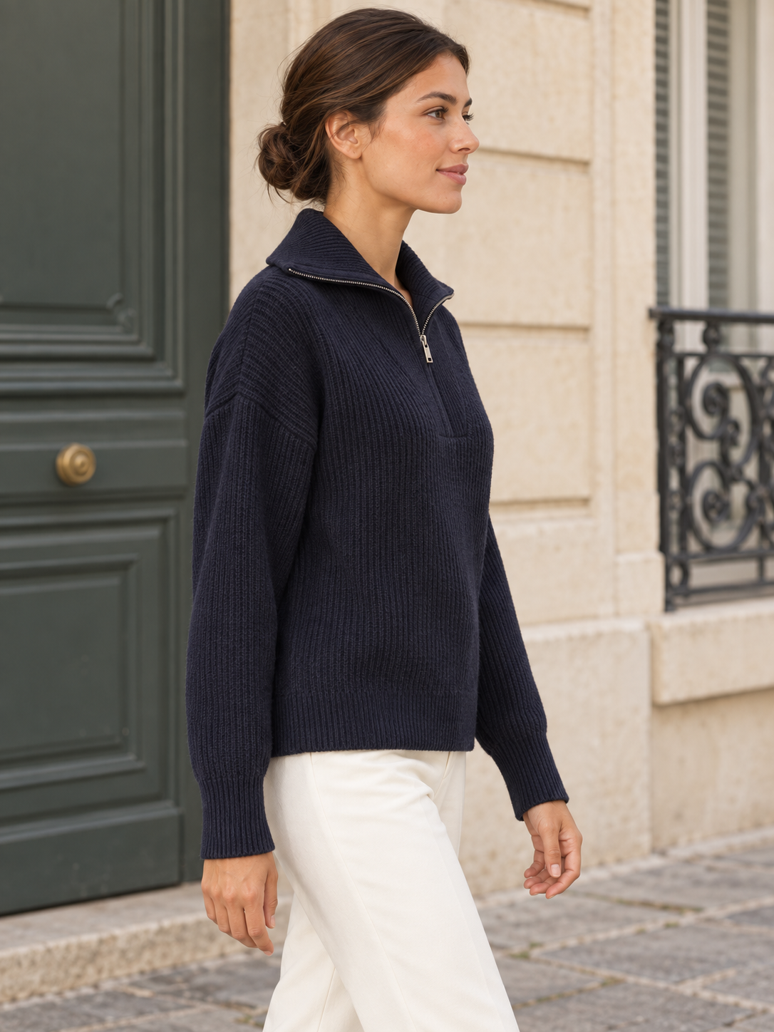 Pull en laine à col camionneur — Jeanne