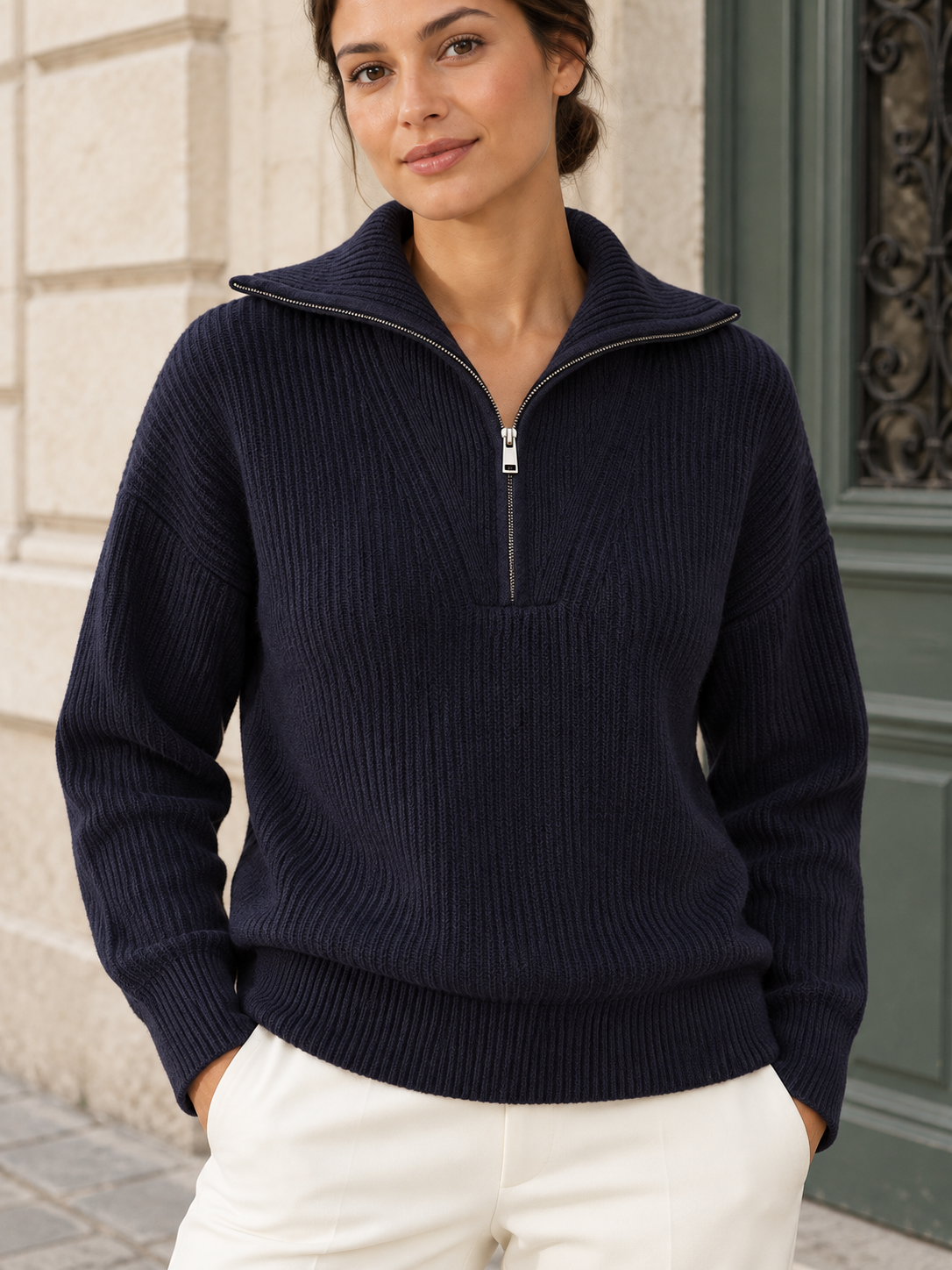 Pull en laine à col camionneur — Jeanne