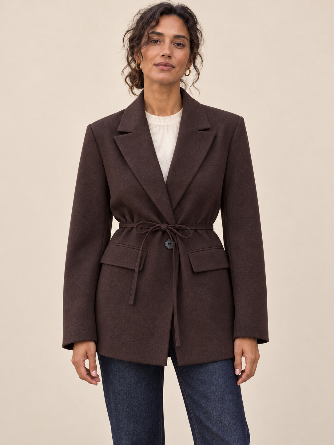 Clarisse — Wool blazer with tie detail