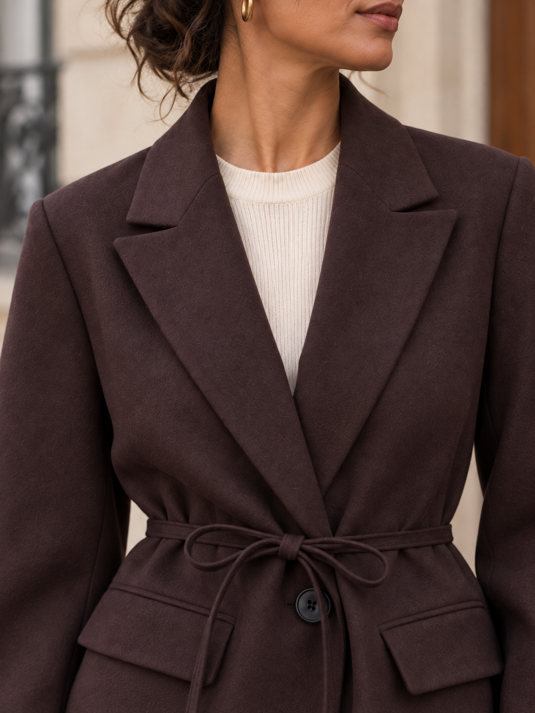 Clarisse — Wool blazer with tie detail