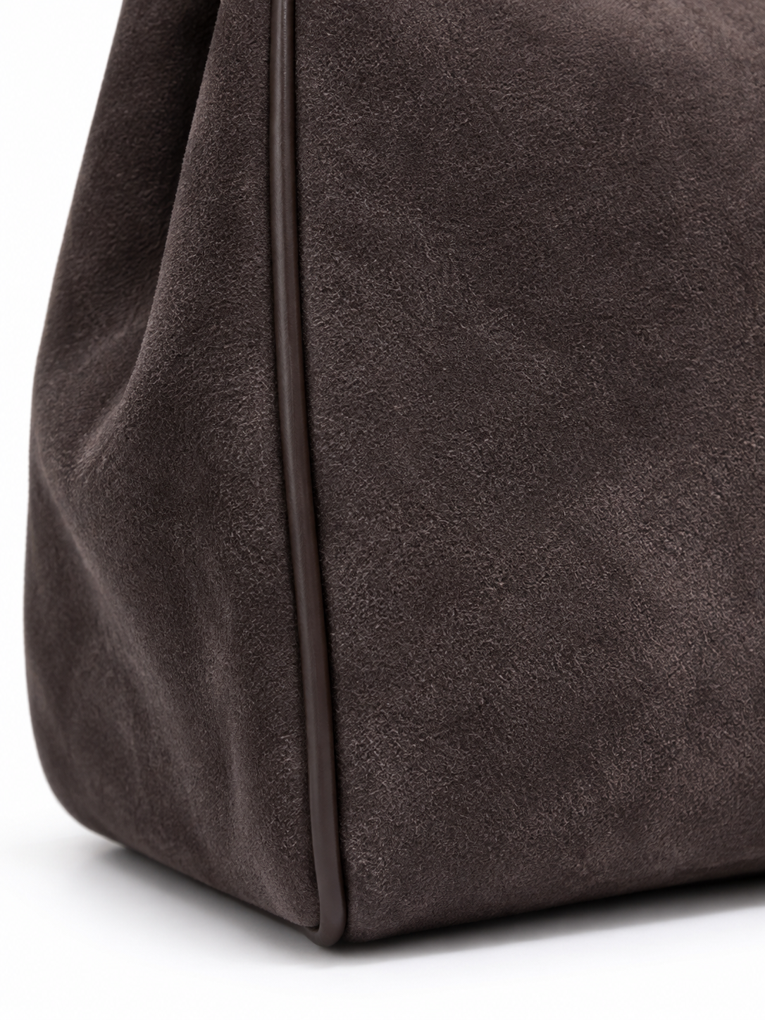 Faustine — Suede bag with gold-tone clasp