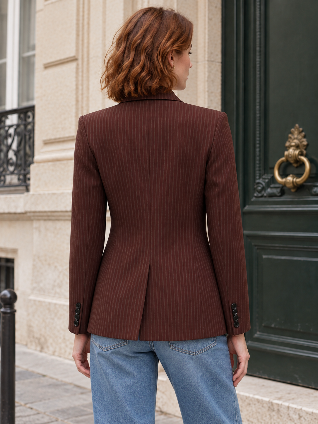 Hortense — Striped wool fitted blazer
