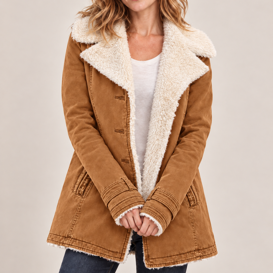 Parka con ampio collo effetto pile — Mélina