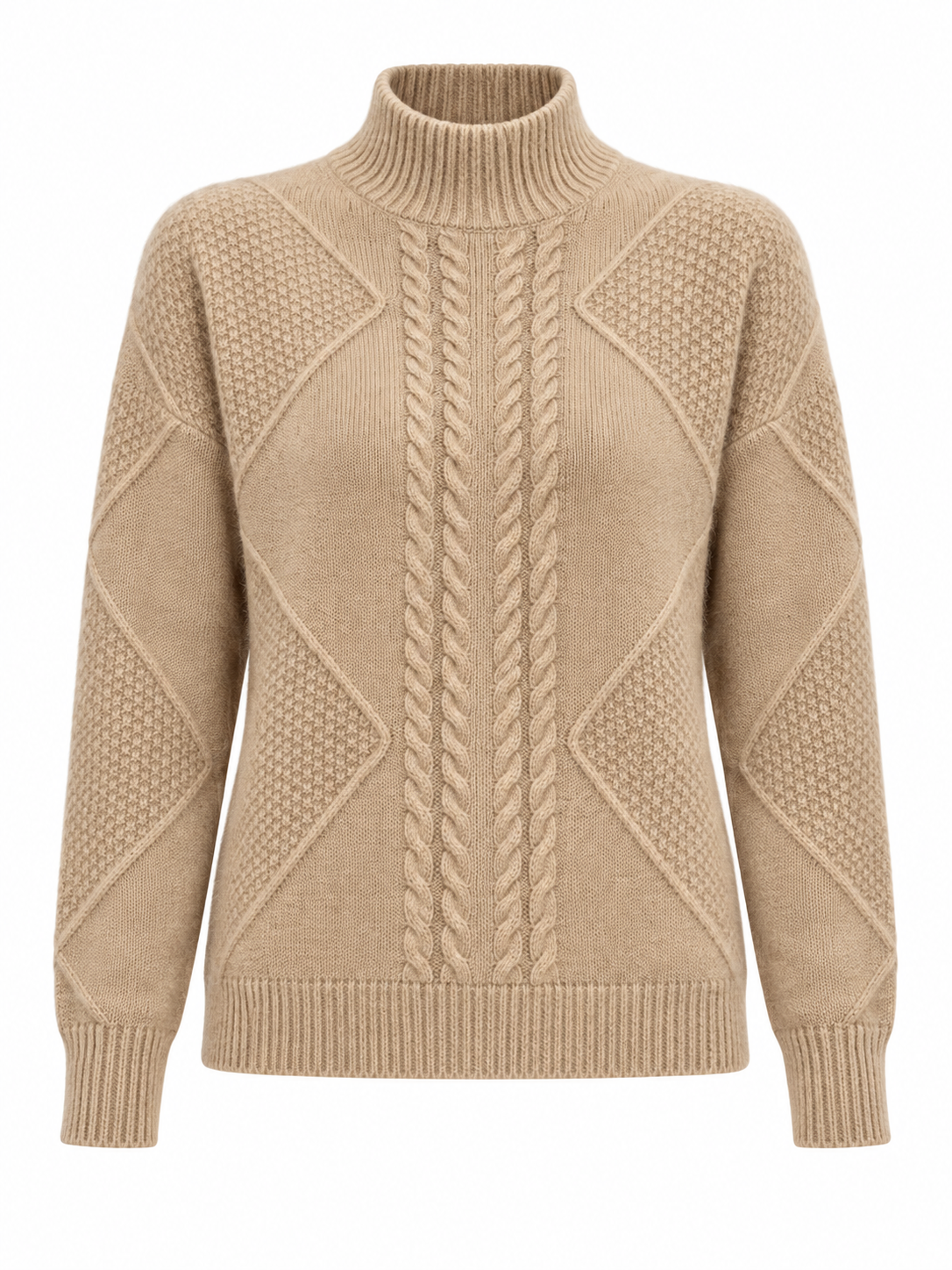 Pull en laine à motifs et col montant — Margot