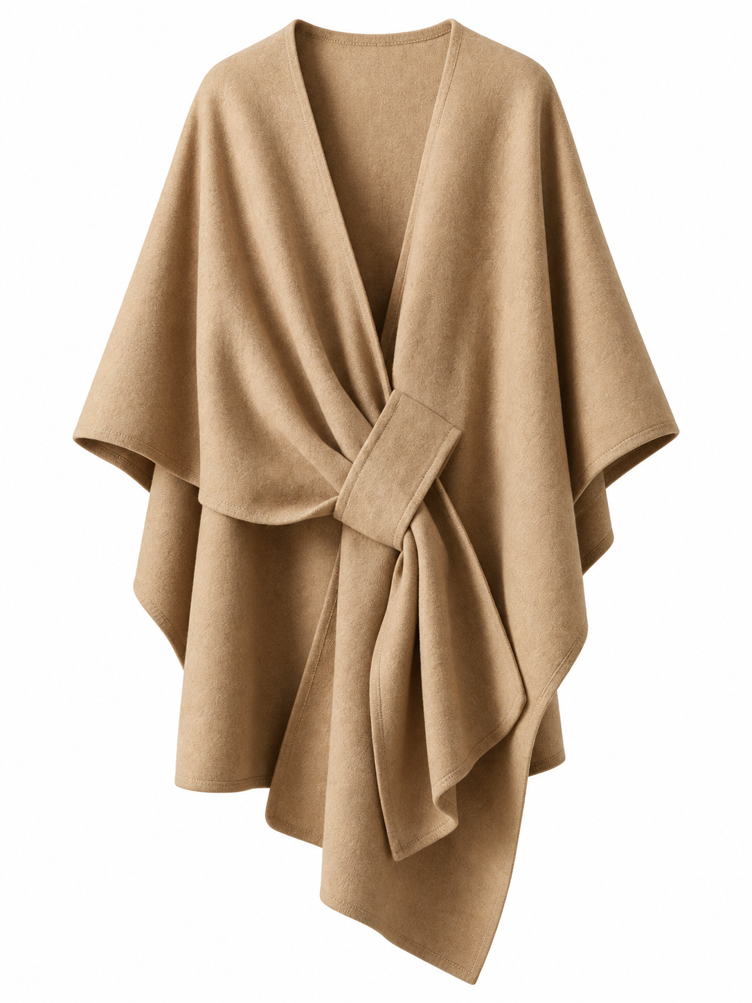 Poncho-châle en coton à passant — Agathe