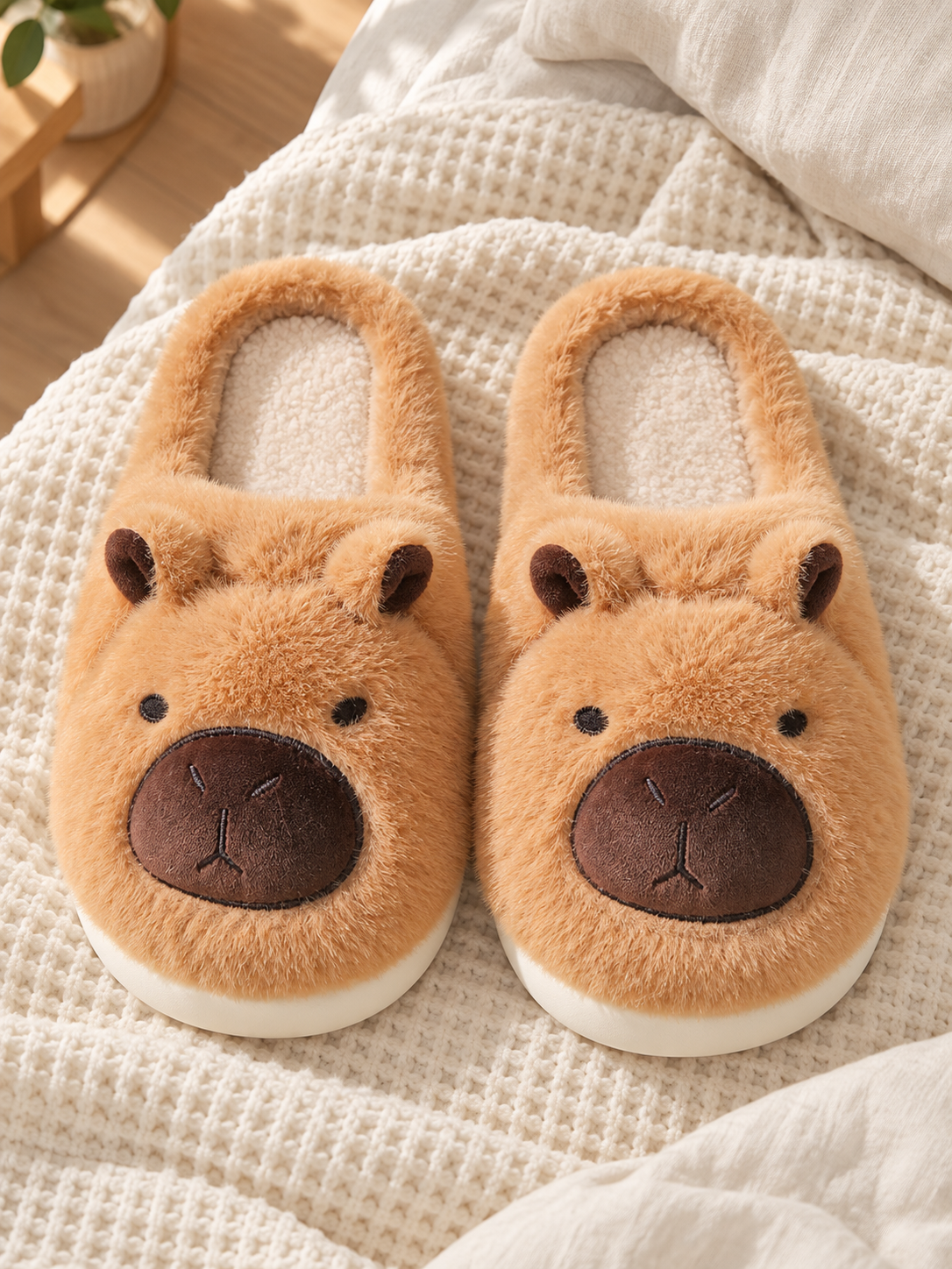 Colette — Capybara plush slippers