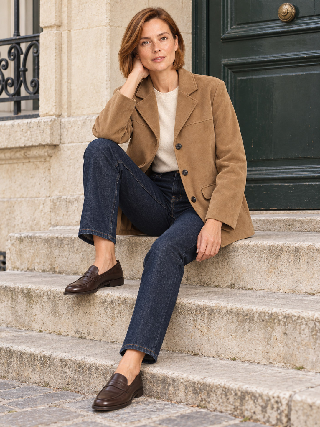 Veste en suédine à trois boutons — Mathilde