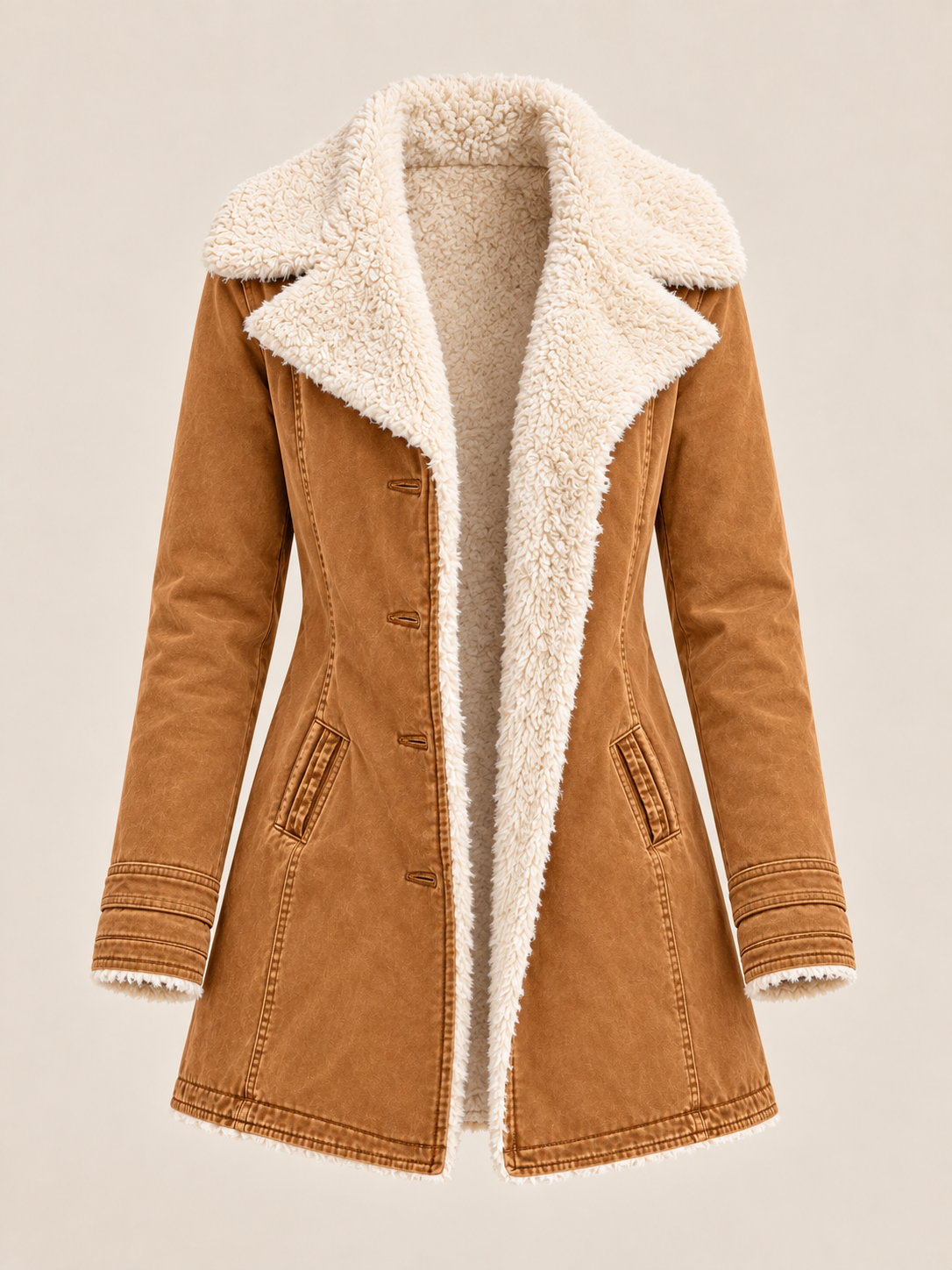 Parka con ampio collo effetto pile — Mélina