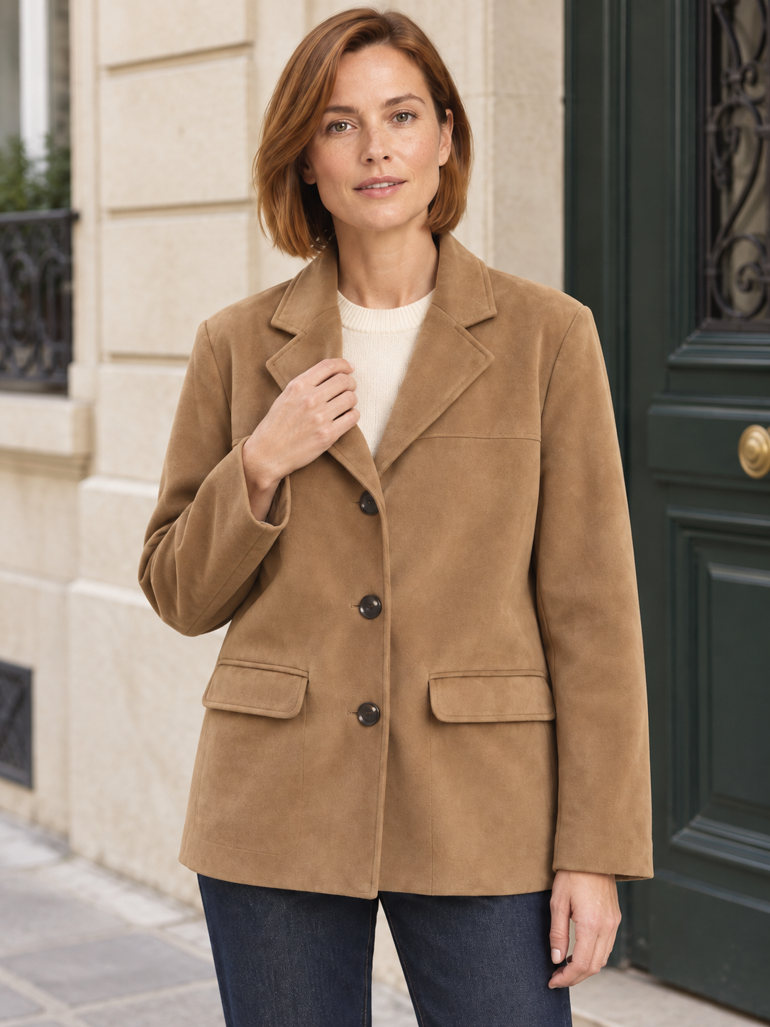 Veste en suédine à trois boutons — Mathilde