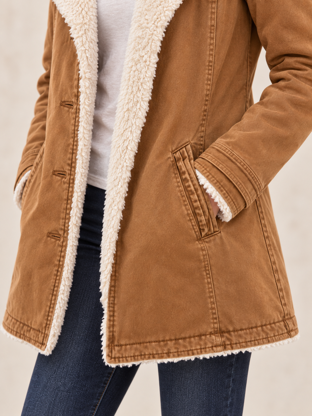 Parka con ampio collo effetto pile — Mélina