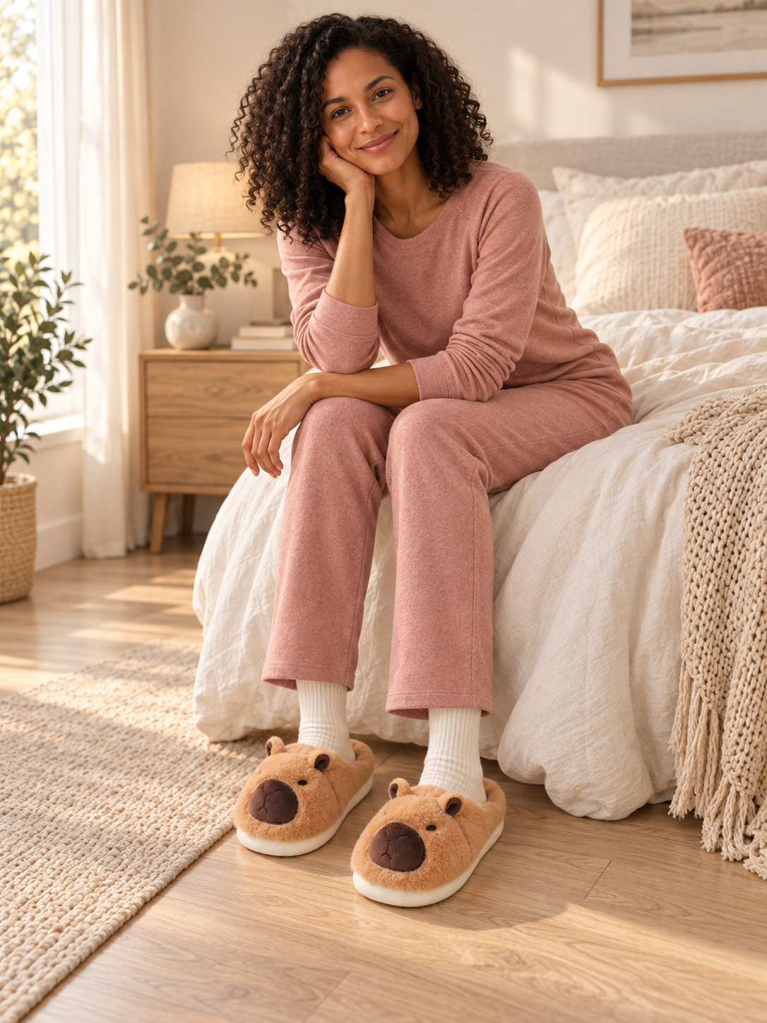 Colette — Capybara plush slippers