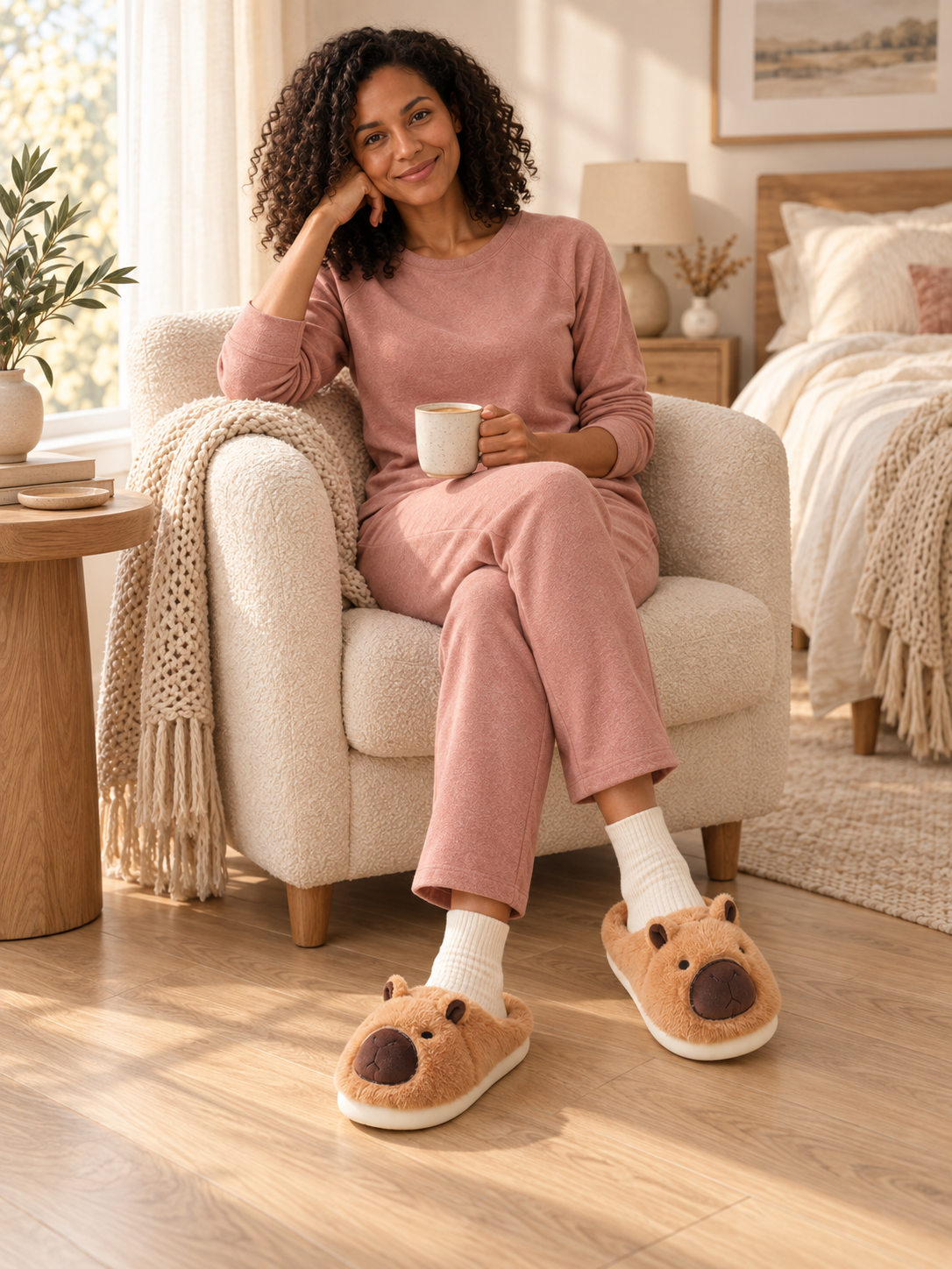 Colette — Capybara plush slippers