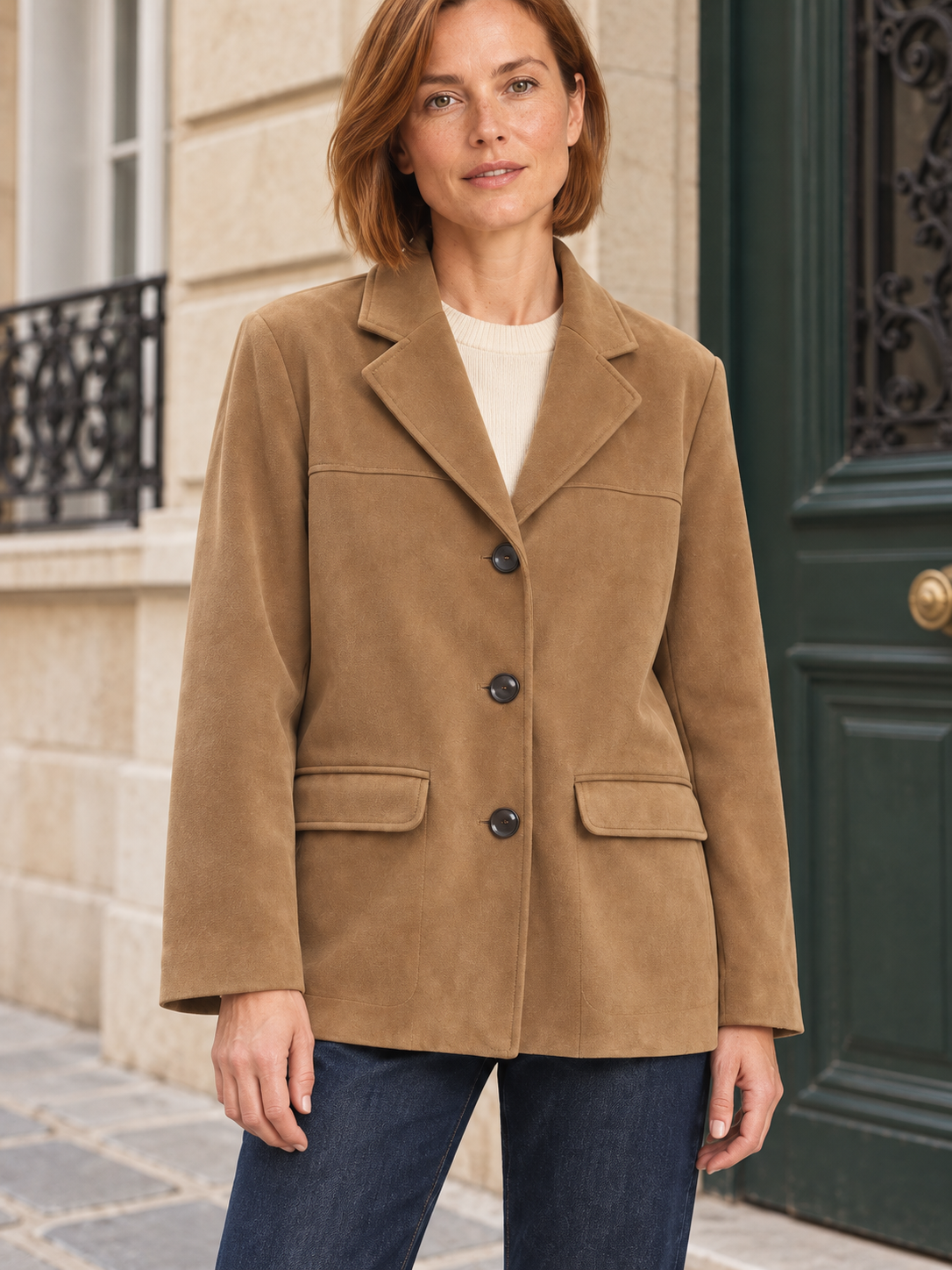 Veste en suédine à trois boutons — Mathilde