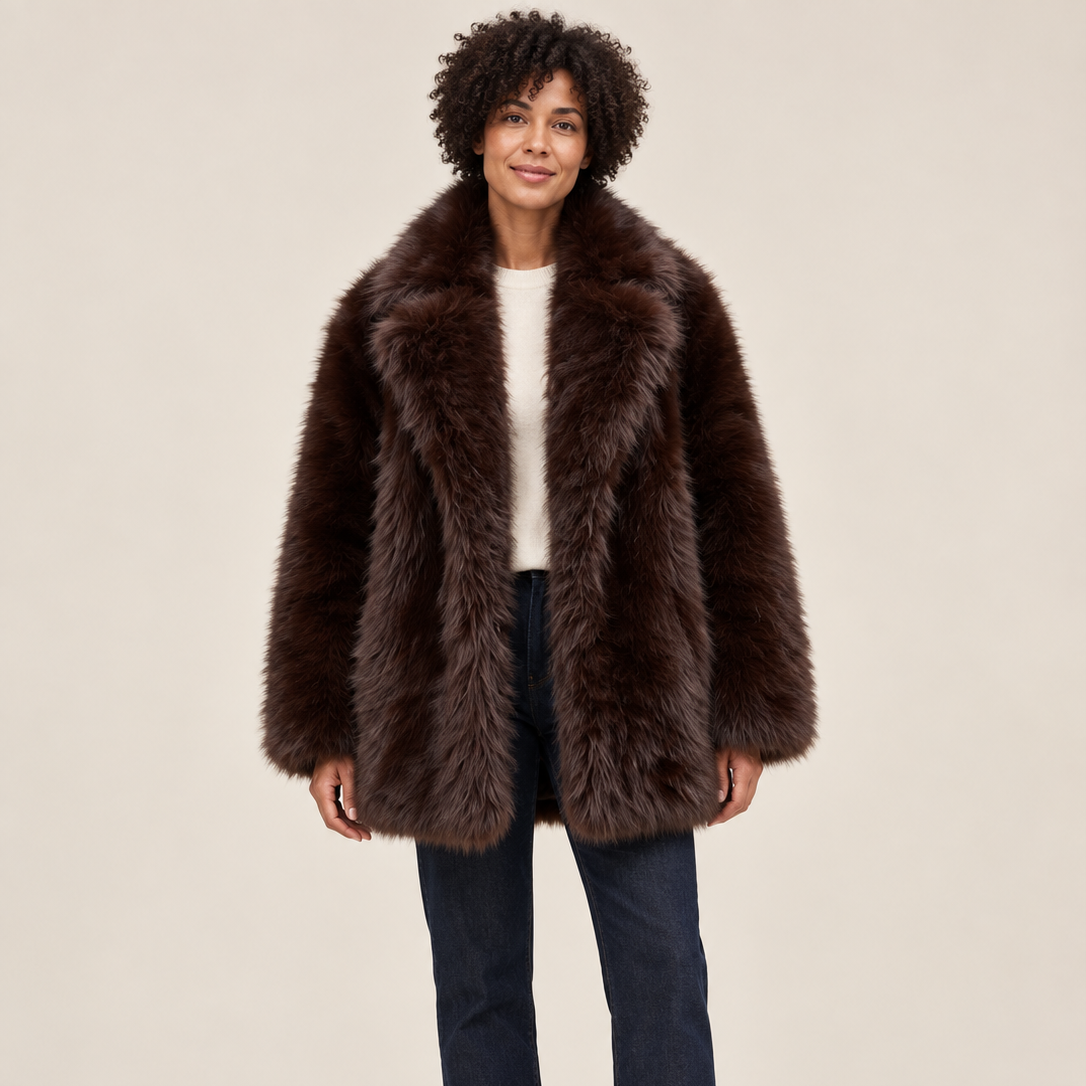 Manteau en fausse fourrure à grand col — Léontine