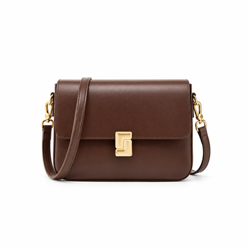Sac bandoulière en cuir à fermoir doré — Camille