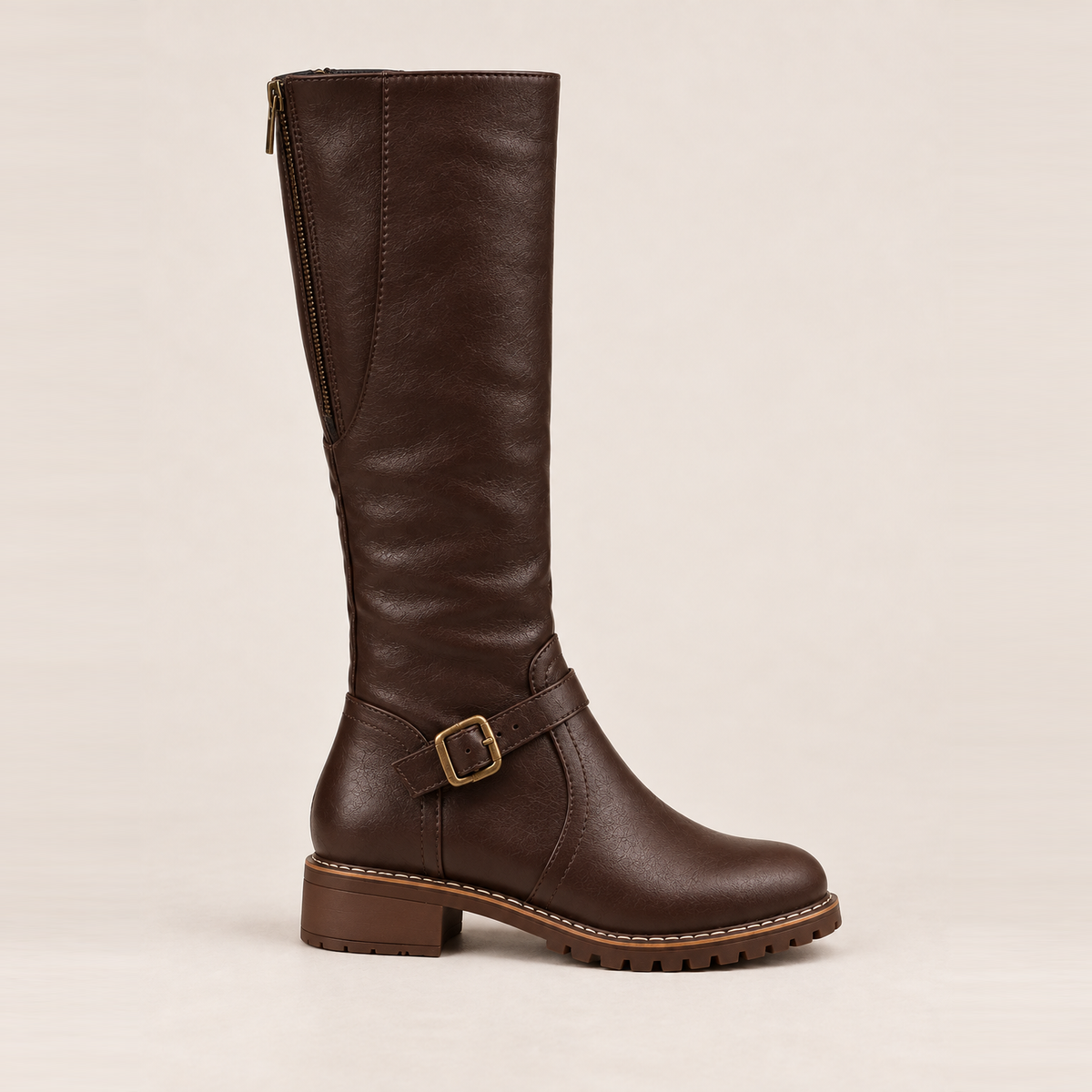 Bottes hautes en cuir à bride — Agathe