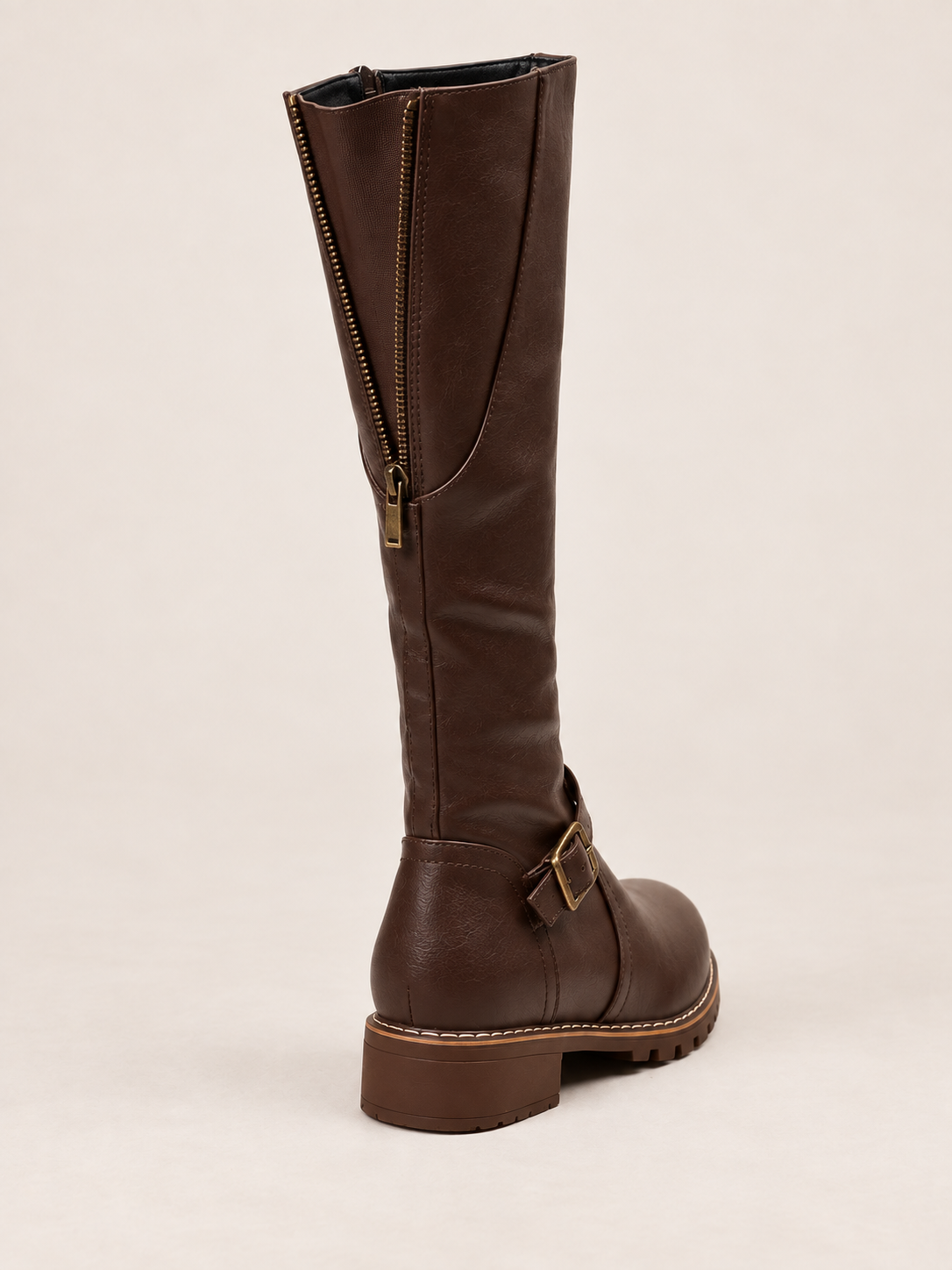 Agathe — Leather high boots with strap