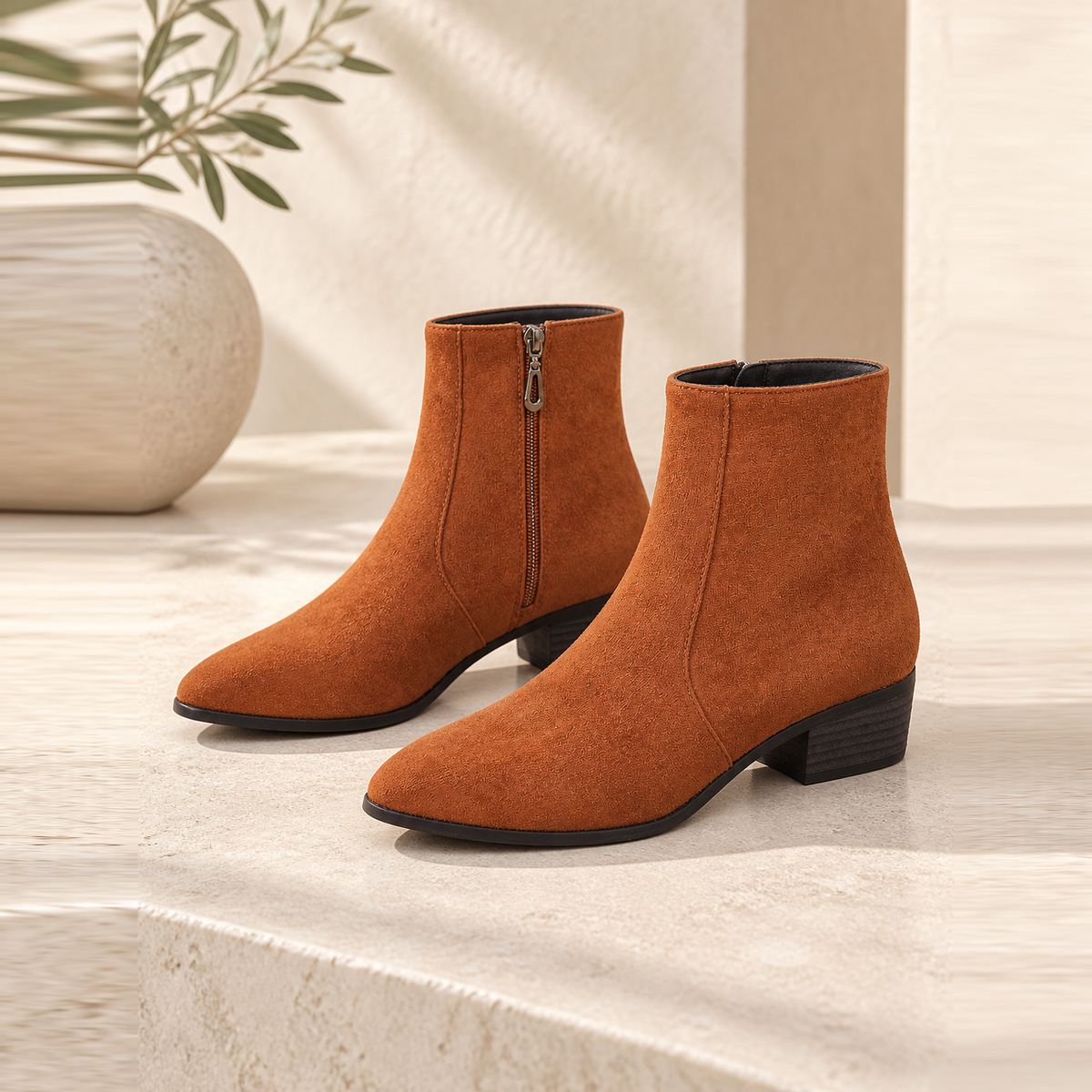 Bottines en suédine à petit talon — Bertille
