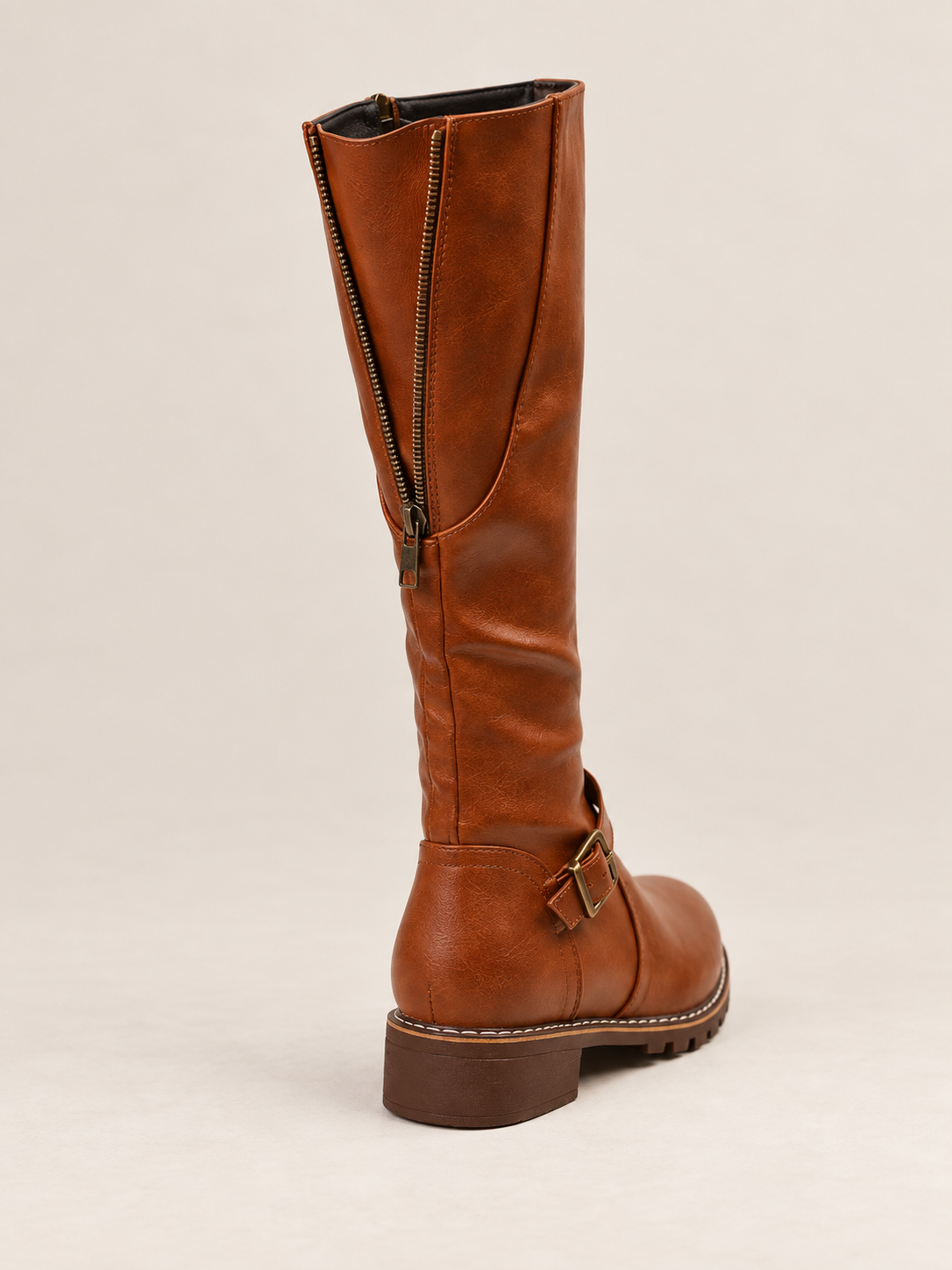 Agathe — Leather high boots with strap