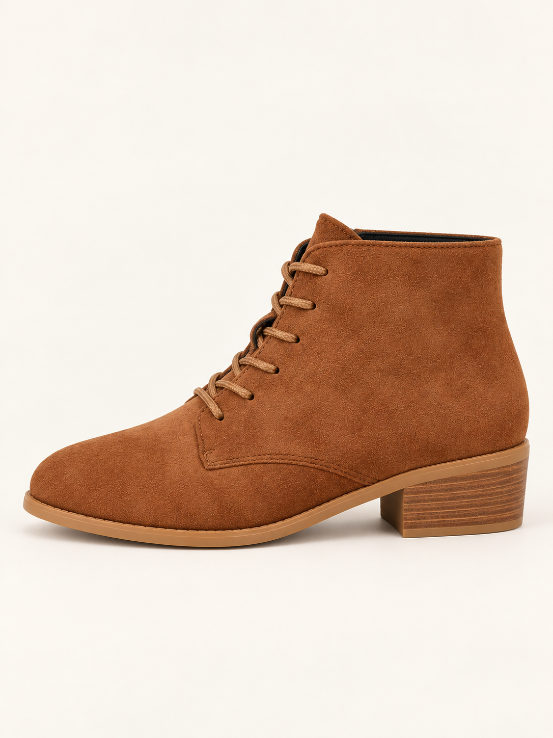 Domitille — Marron — Bottines en suède à lacets, vue de profil