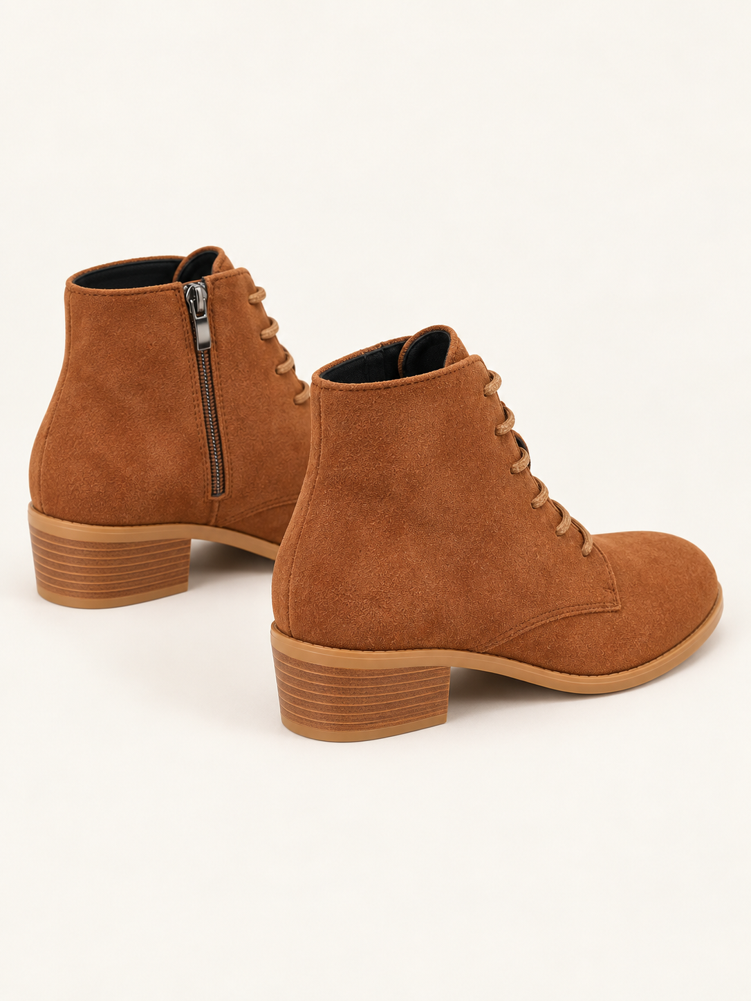 Domitille — Marron — Bottines en suède à lacets, vue arrière