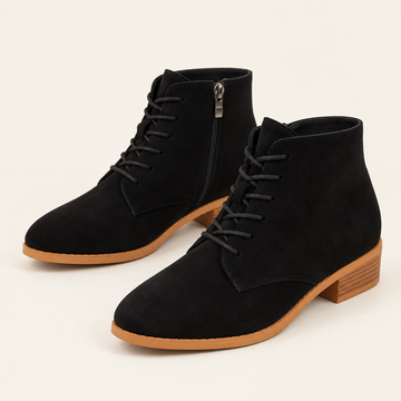 Bottines en suède à lacets — Domitille