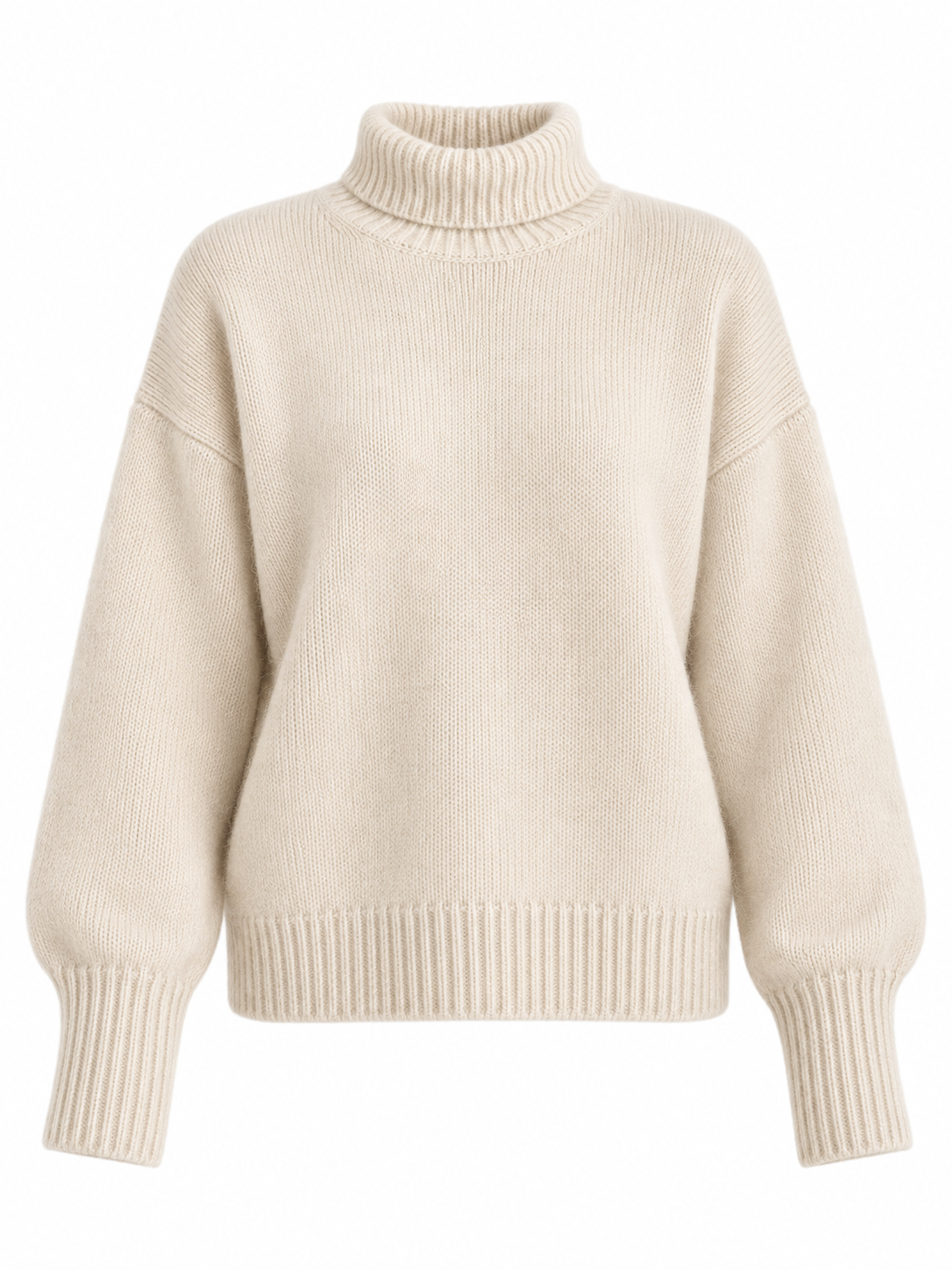 Pull en laine à col montant et poignets longs — Louise