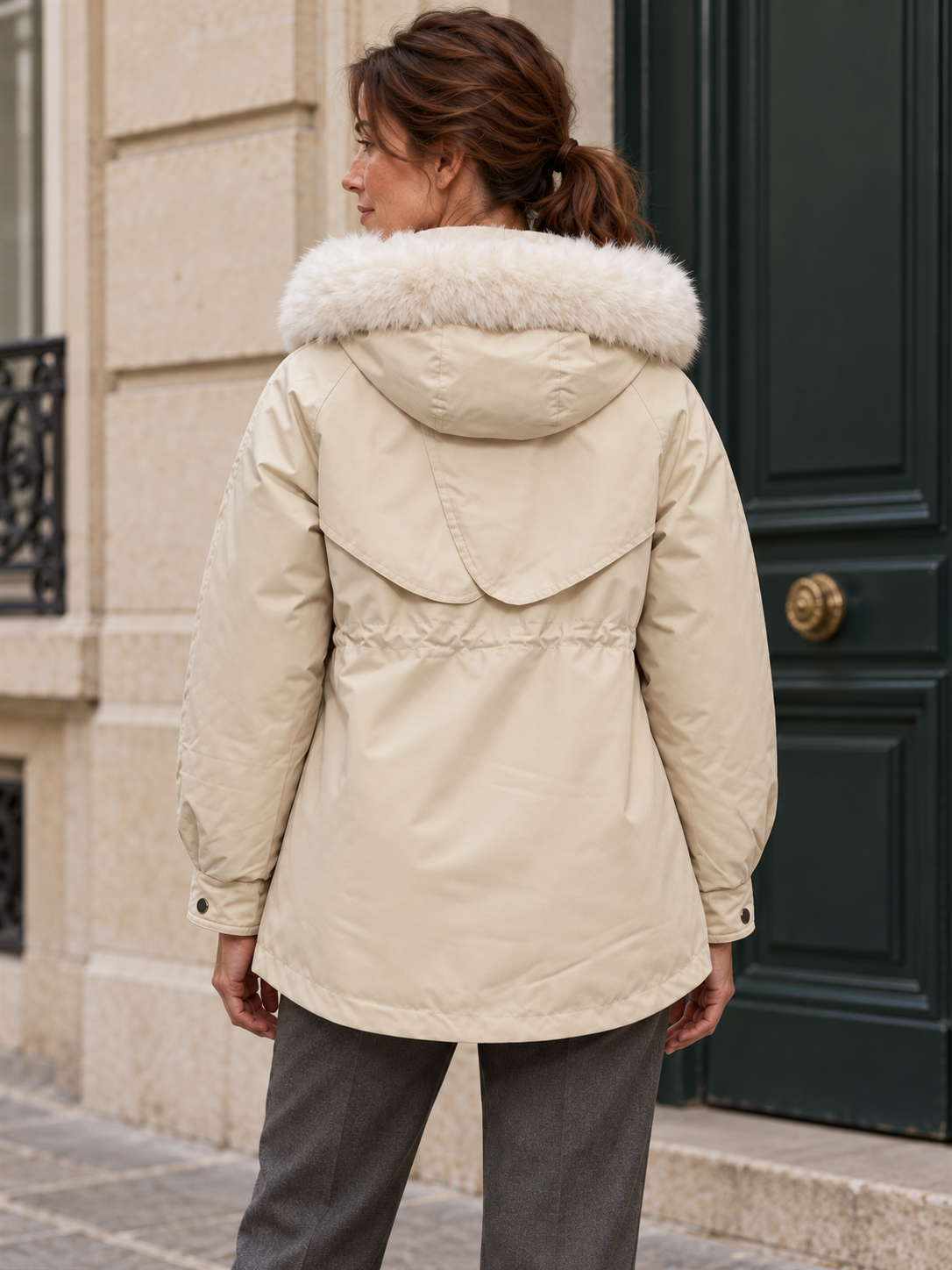 Parka à capuche et doublure aspect fourrure — Solène