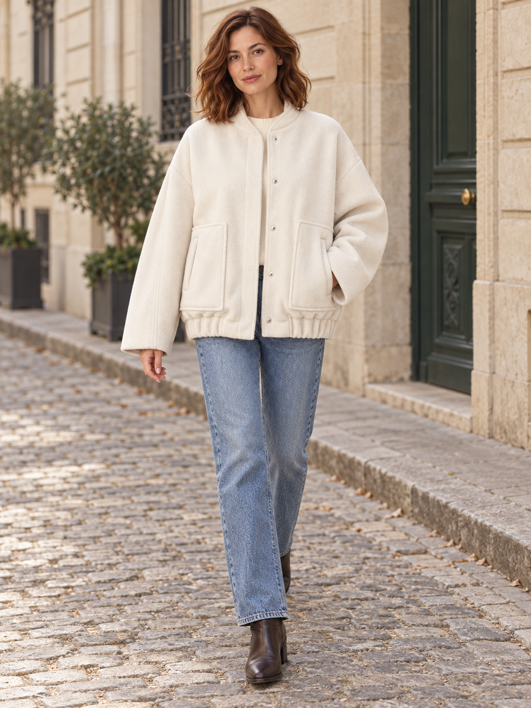 Giacca ampia effetto pile — Bertille