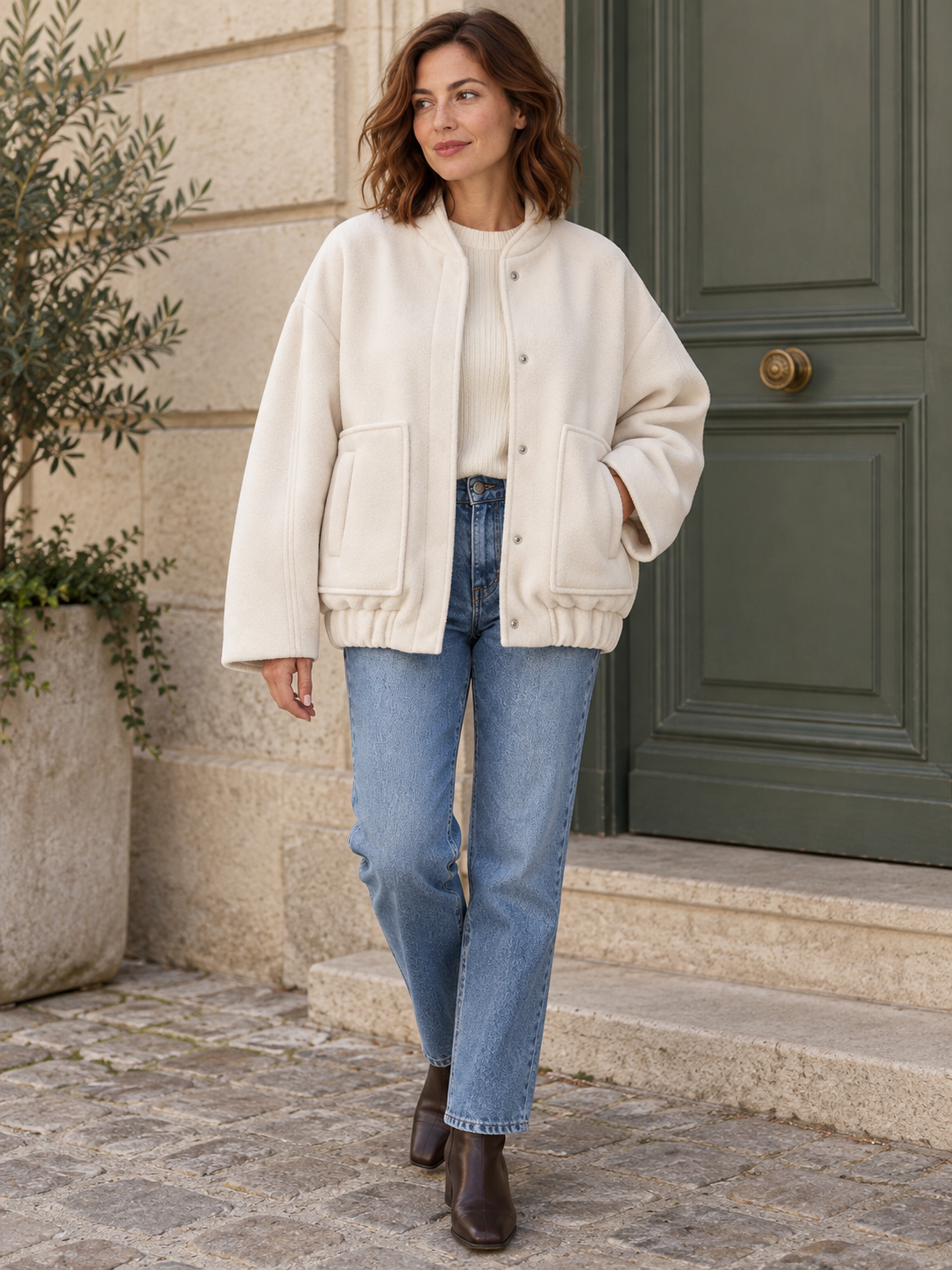 Giacca ampia effetto pile — Bertille