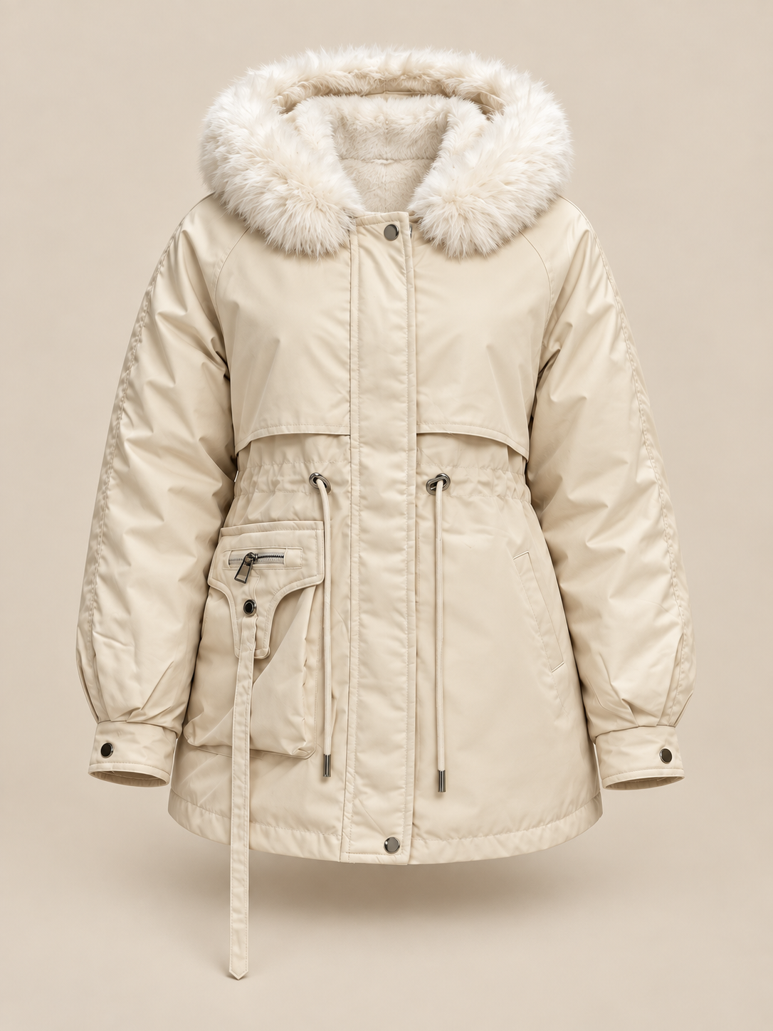 Parka à capuche et doublure aspect fourrure — Solène