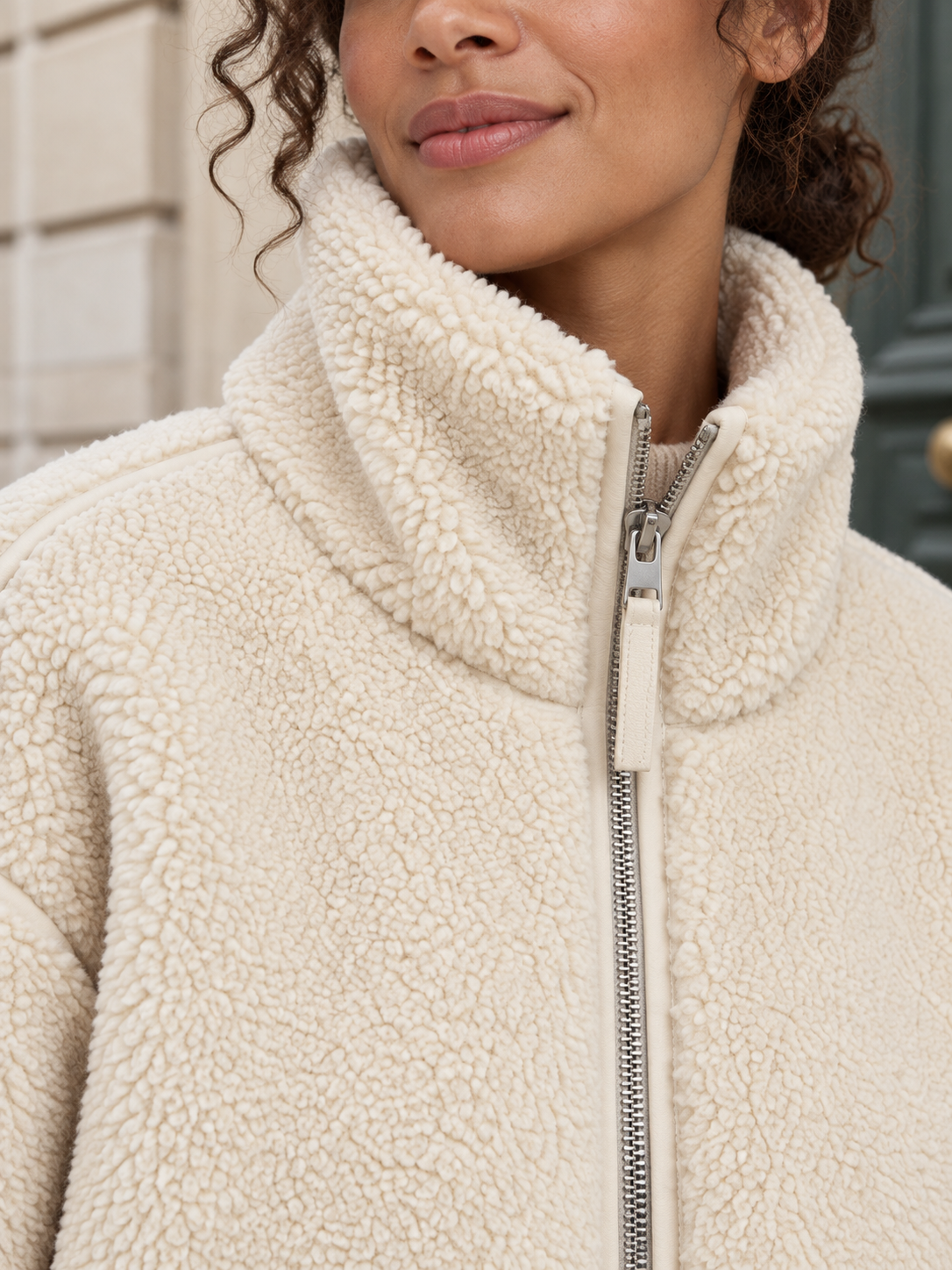 Veste teddy zippée à col montant — Octavie