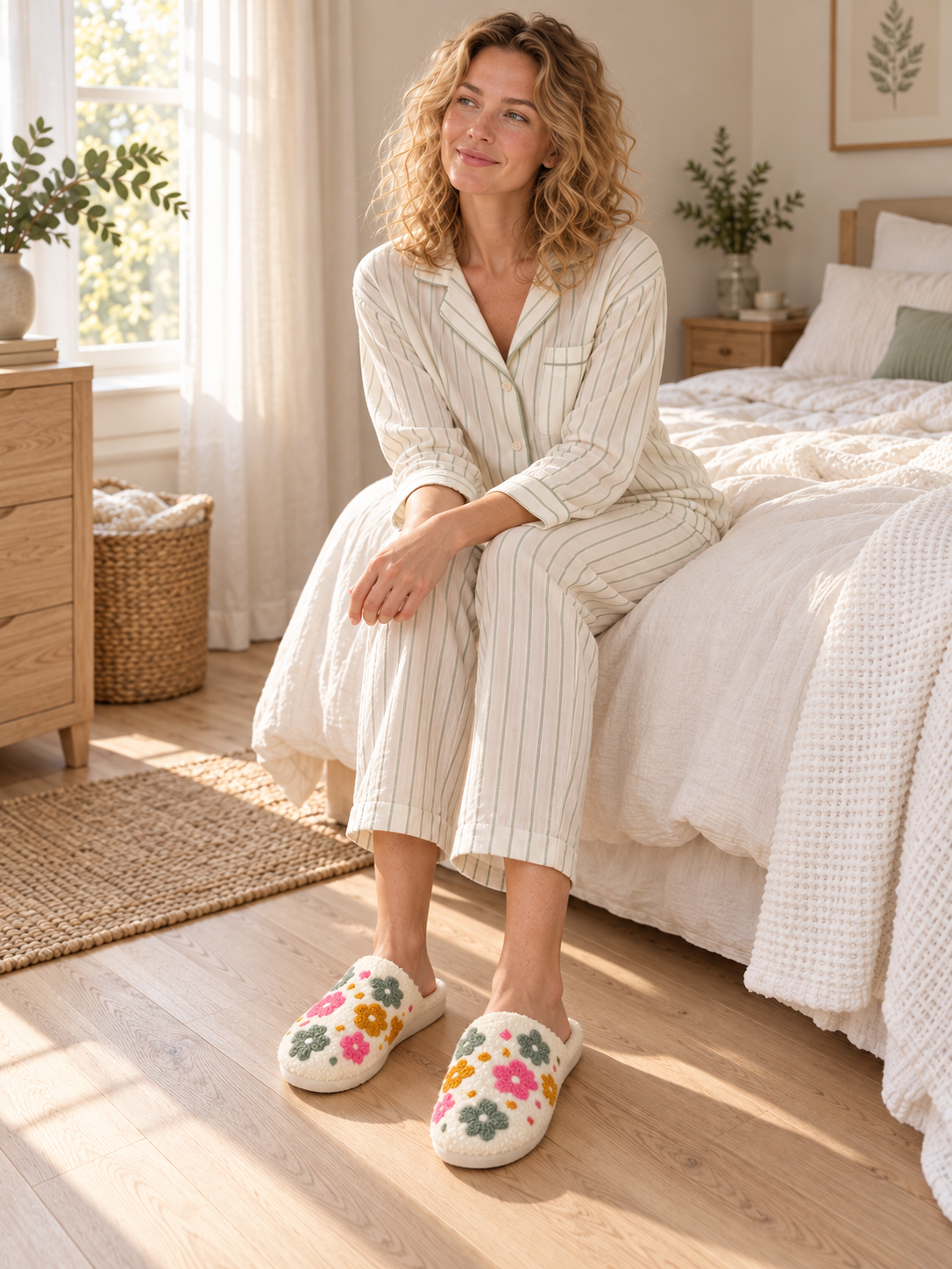 Chaussons bouclés à fleurs — Flore