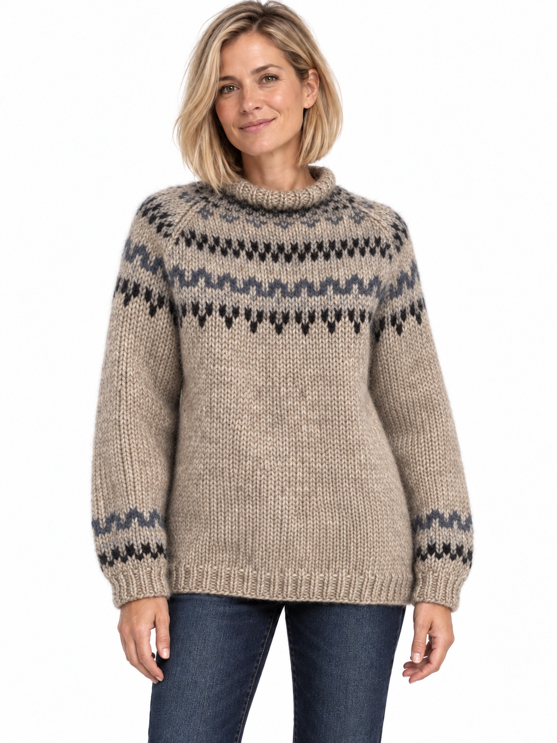 Maglione in lana con motivi jacquard — Adèle