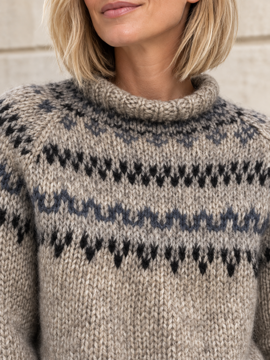 Maglione in lana con motivi jacquard — Adèle