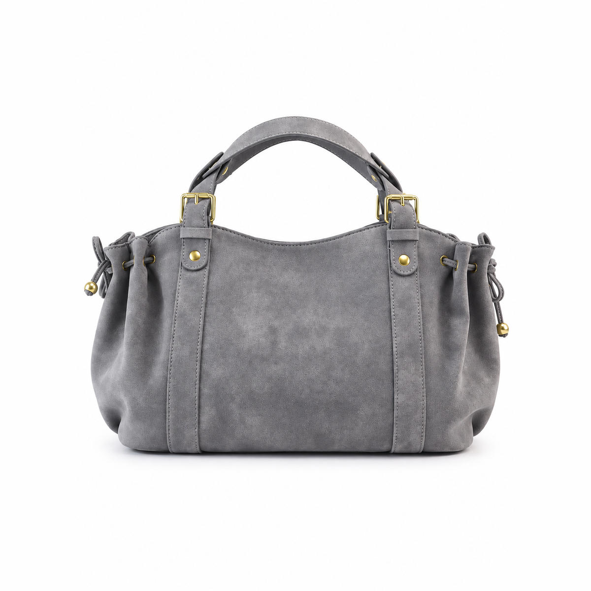 Adèle — Ruched faux suede handbag