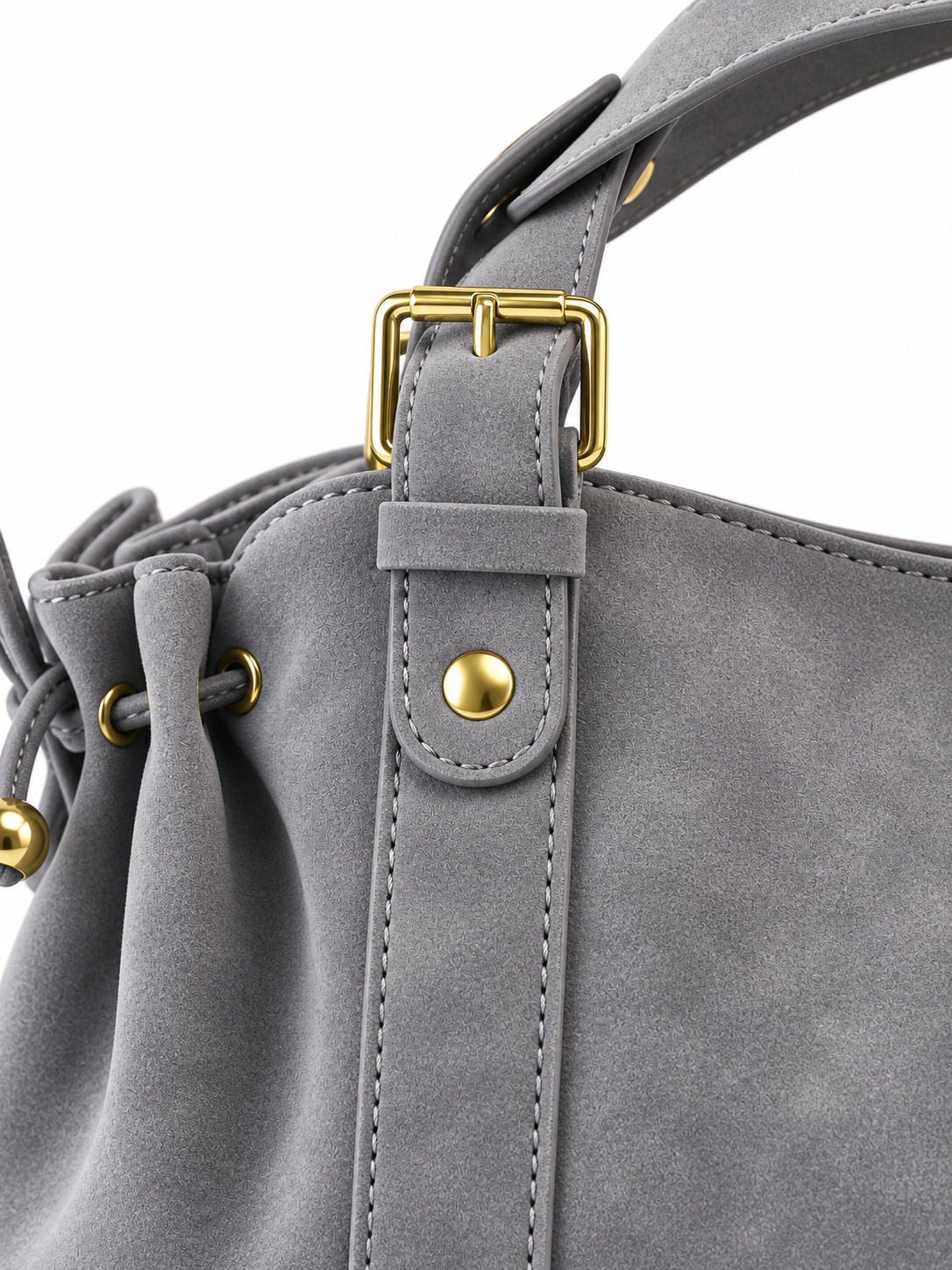 Adèle — Ruched faux suede handbag