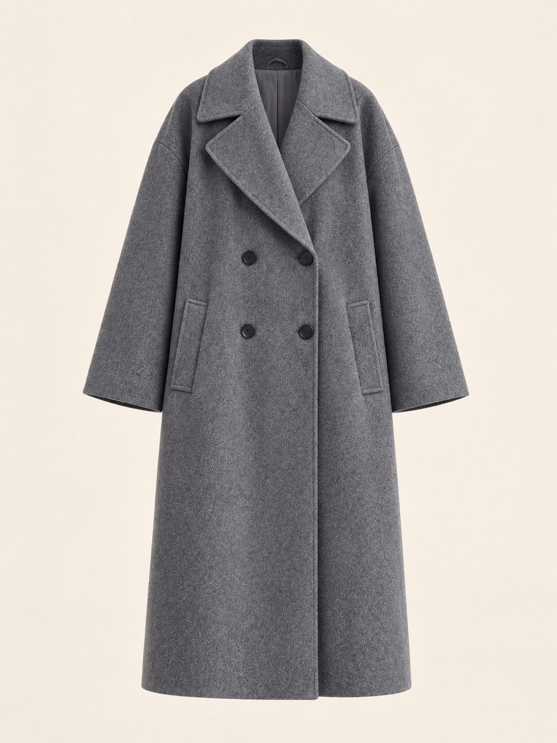 Manteau long en laine à double boutonnage — Gabrielle
