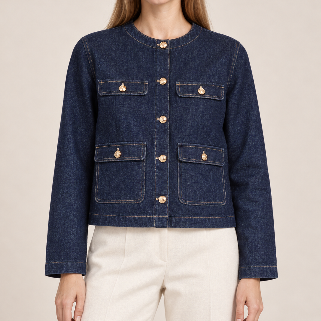 Veste en jean à col rond — Solange
