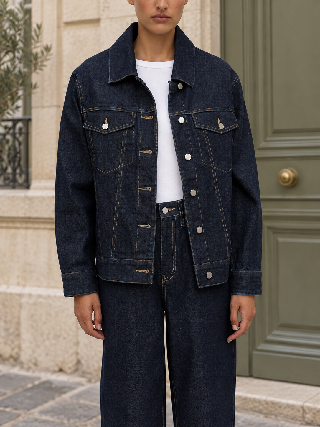 Veste en jean oversize indigo — Marianne